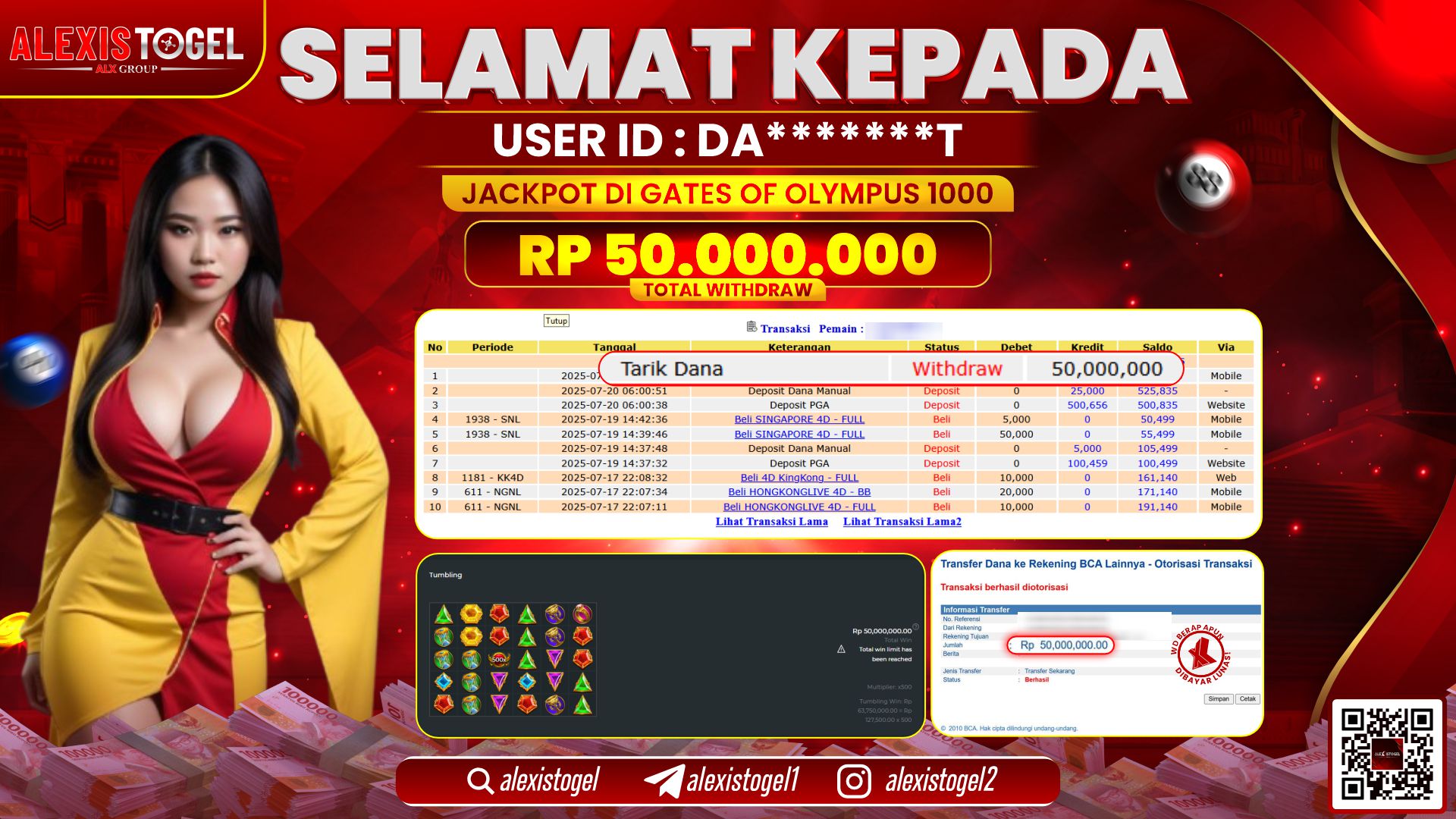 ALEXISTOGEL di SLOT GATES OF OLYMPUS RP.50.000.000 LUNAS