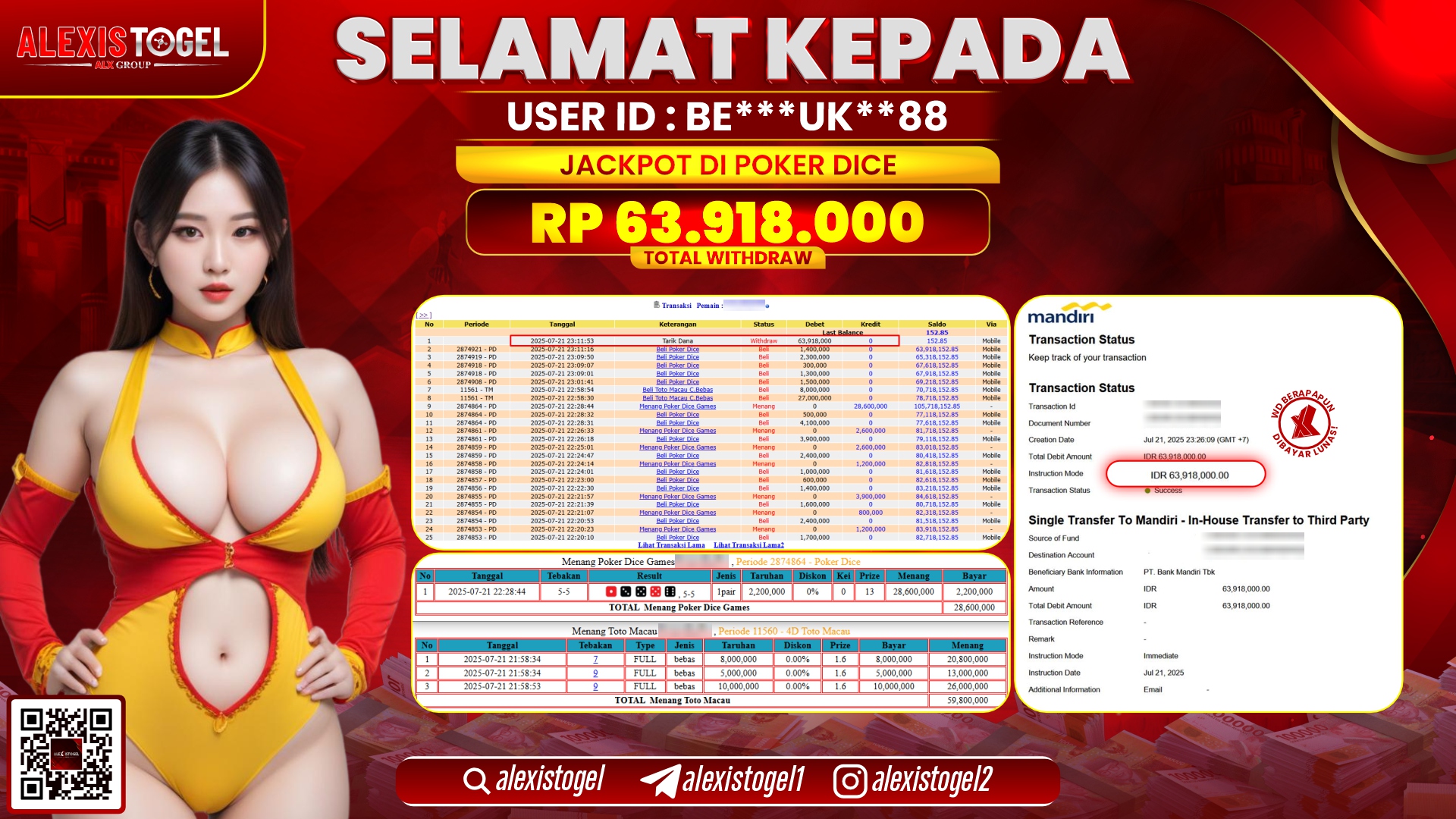 ALEXISTOGEL di SLOT GATES OF OLYMPUS RP.63.918.000 LUNAS