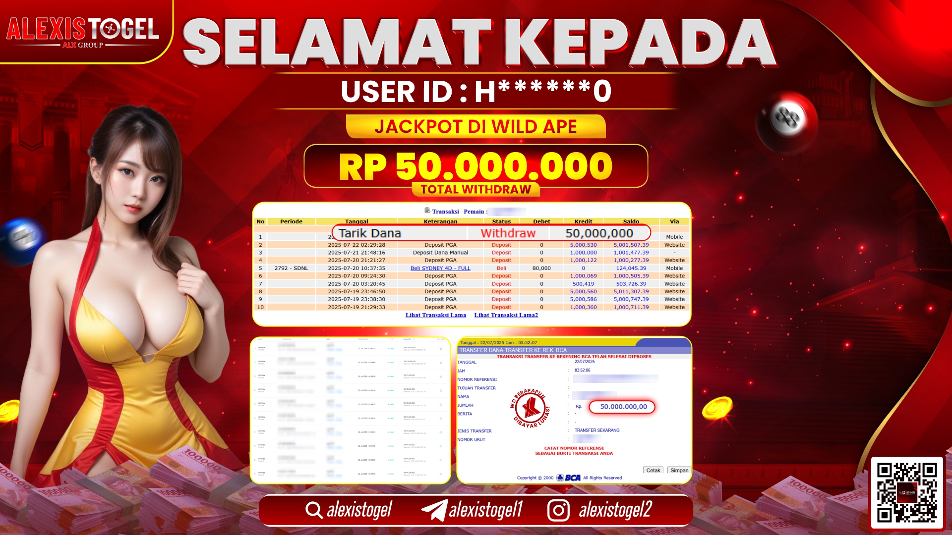 ALEXISTOGEL di SLOT WILD APE RP.50.000.000 LUNAS