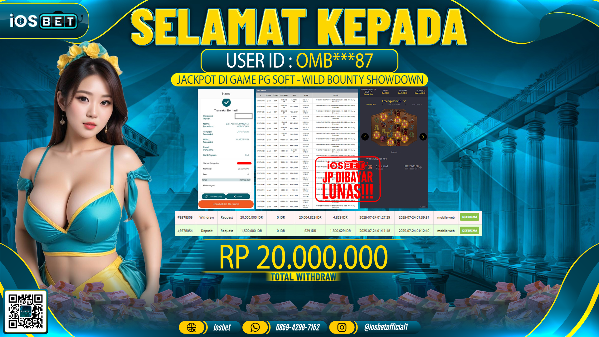 Bukti Pembayaran LUNAS SLOT GAME GACOR  Rp.20.00.000
