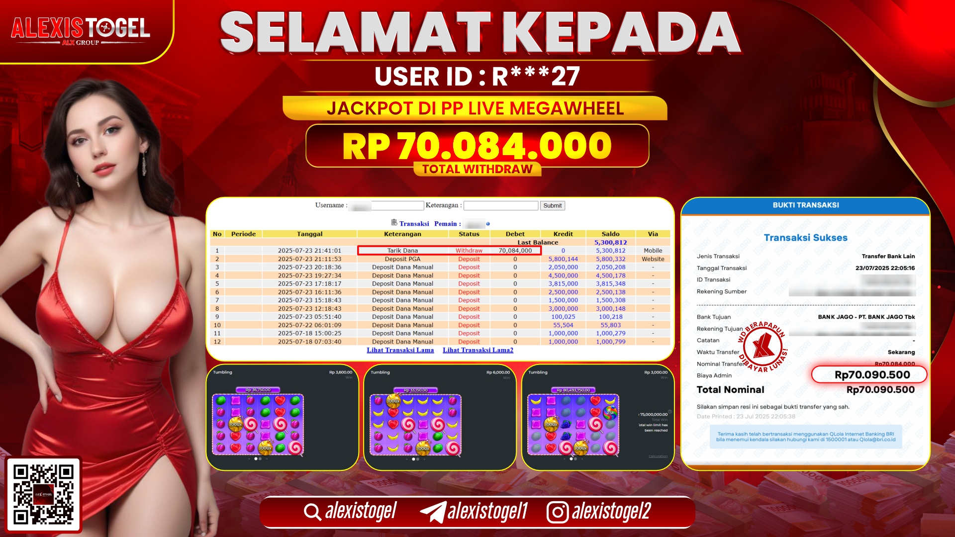 ALEXISTOGEL di PP LIVE MEGAWHEEL RP.70.084.000 LUNAS