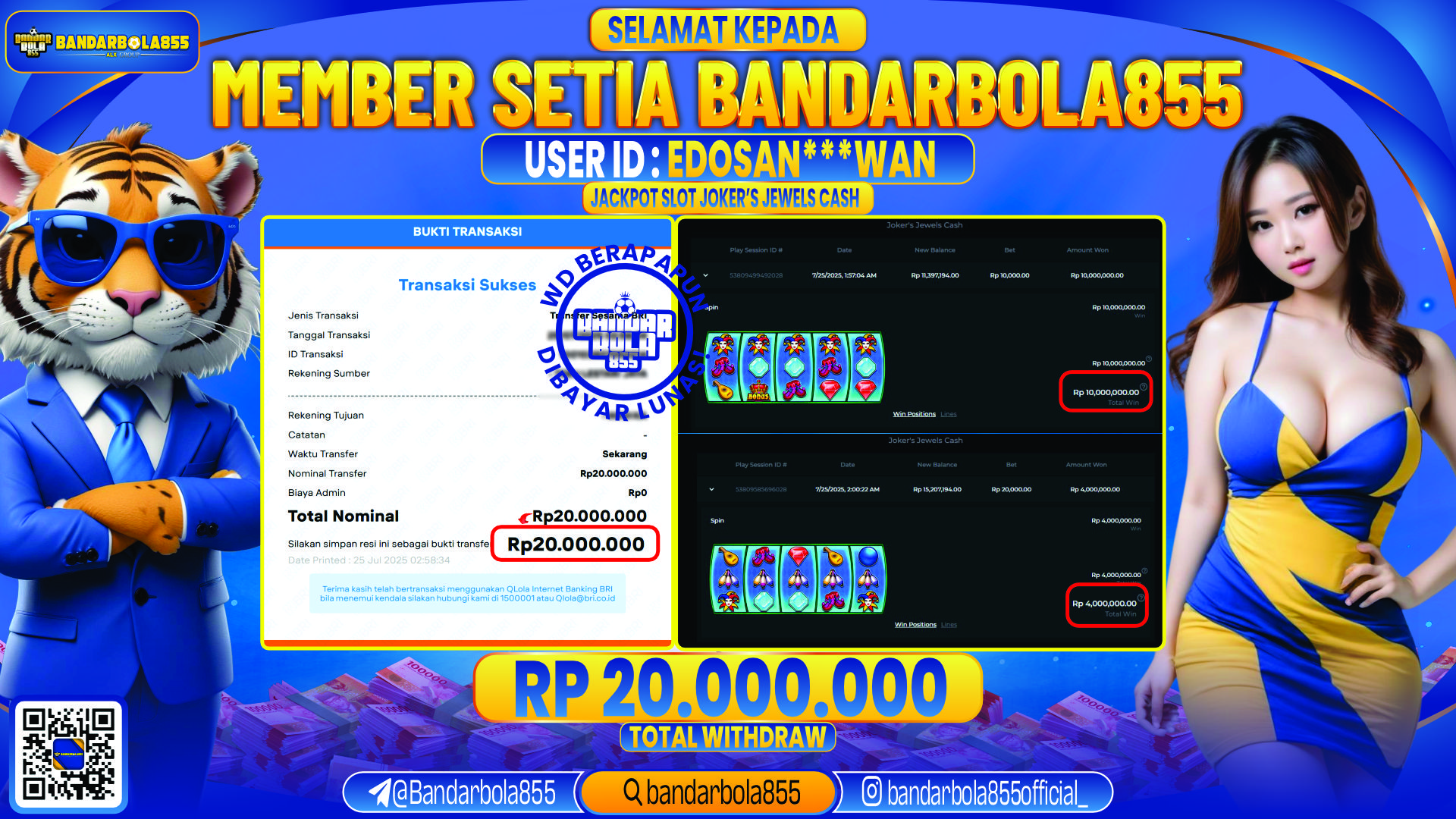 🎖 JACKPOT DI BANDARBOLA855 🎖