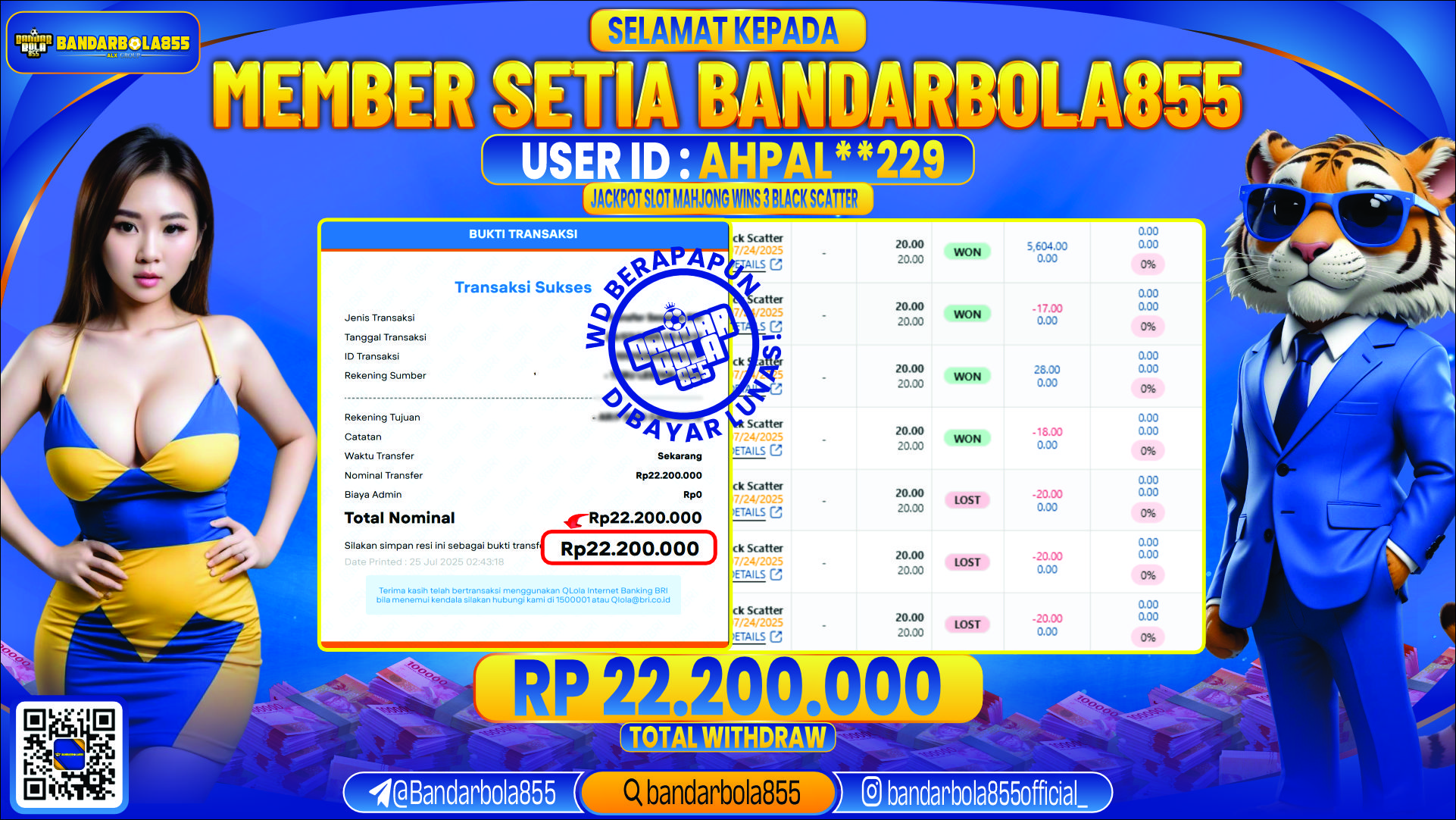 🎖 JACKPOT DI BANDARBOLA855 🎖