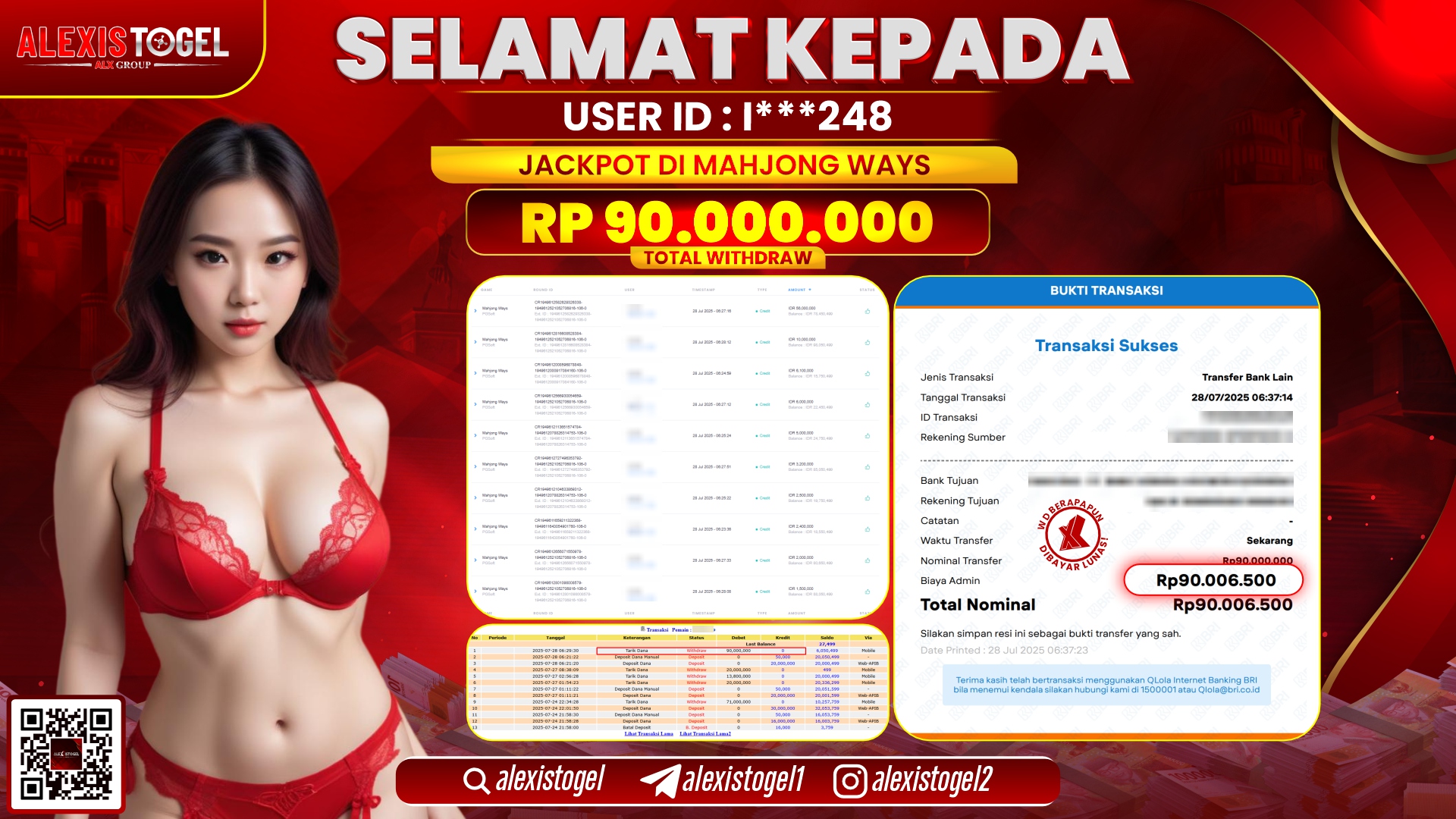 ALEXISTOGEL di SLOT MAHJONG WAYS RP.90.000.000 LUNAS