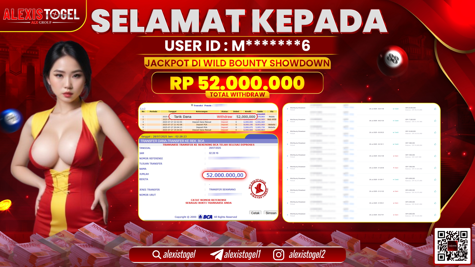 ALEXISTOGEL di SLOT WILD BOUNTY SHOWDOWN RP.52.000.000 LUNAS