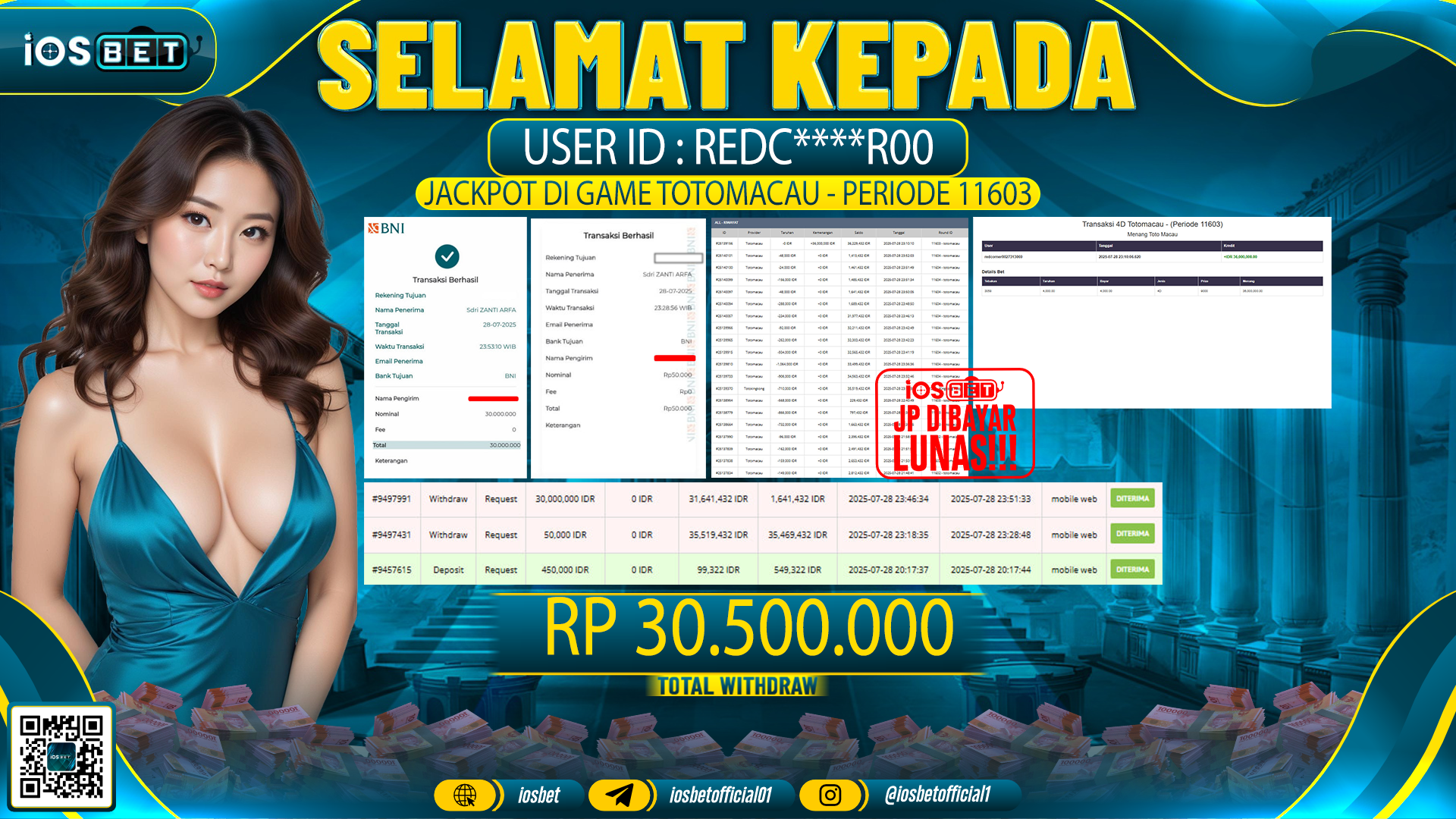Bukti Pembayaran LUNAS LATTO GAME GACOR  Rp.30.500.000