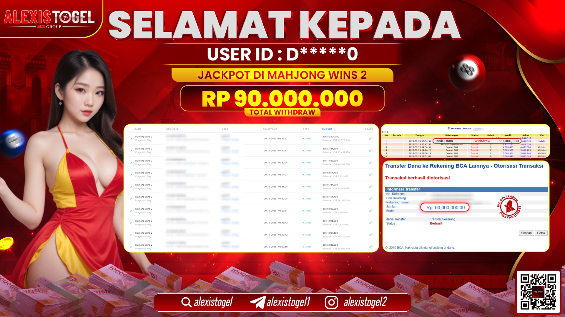 ALEXISTOGEL di SLOT MAHJONG WINS 2 RP.90.000.000 LUNAS