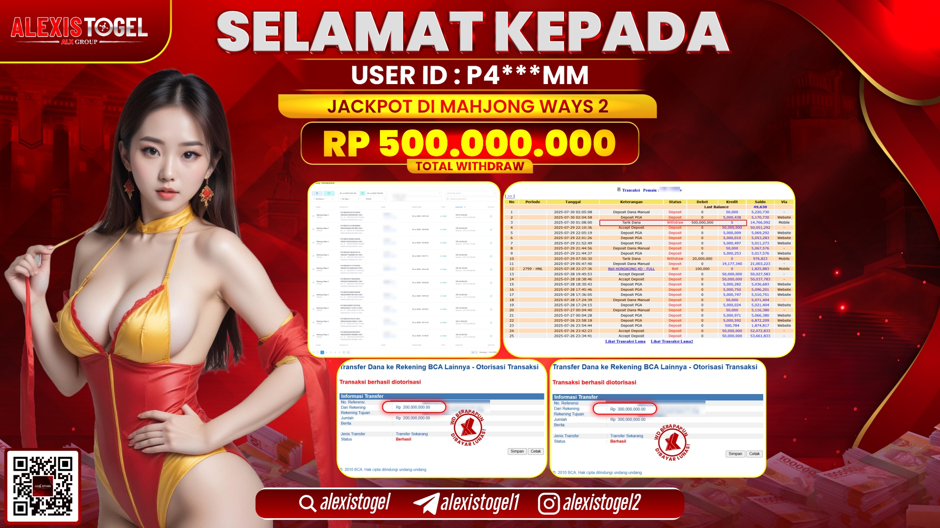ALEXISTOGEL di SLOT MAHJONG WAYS 2 RP.500.000.000 LUNAS