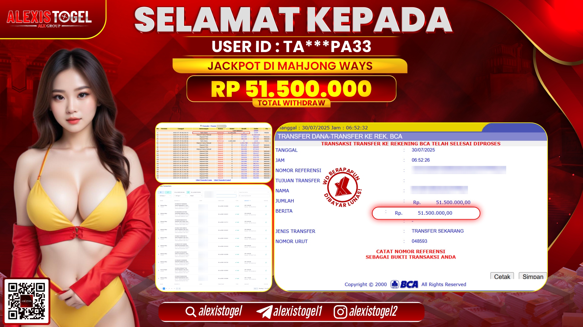 ALEXISTOGEL di SLOT MAHJONG WAYS RP.51.500.000 LUNAS