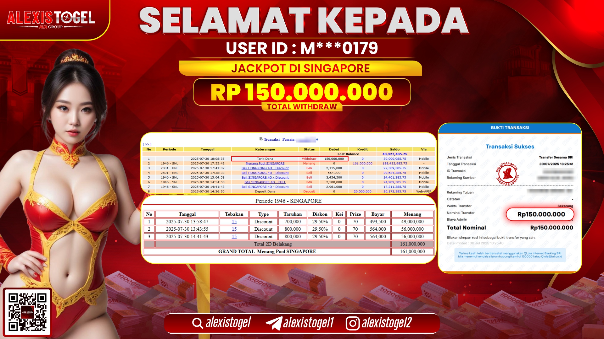 ALEXISTOGEL di TOGEL SINGAPORE RP.150.000.000 LUNAS