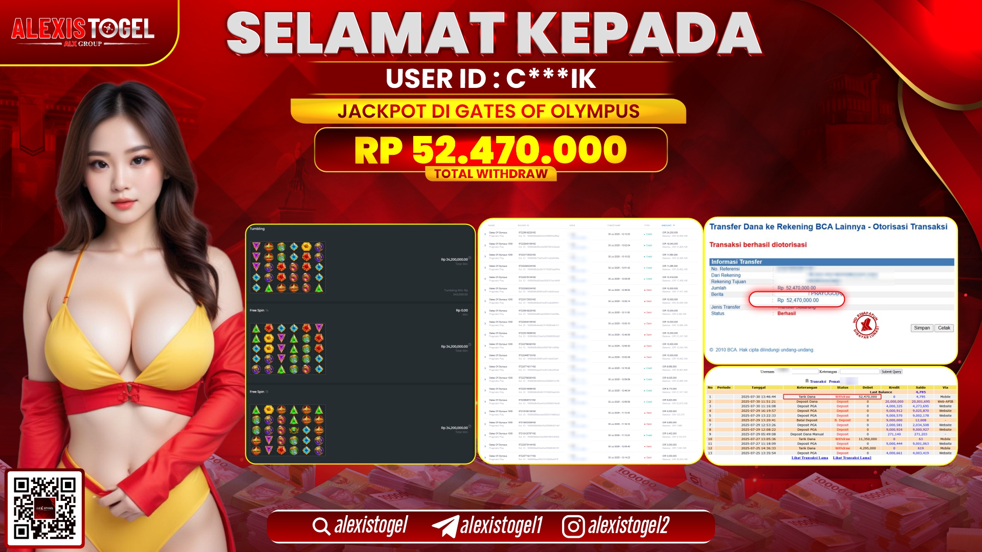 ALEXISTOGEL di SLOT GATES OF OLYMPUS RP.52.470.000 LUNAS