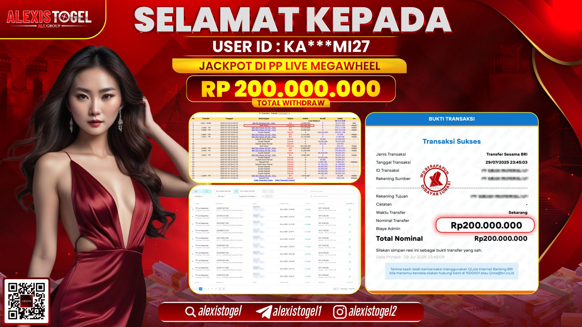 ALEXISTOGEL di PP LIVE MEGAWHEEL RP.200.000.000 LUNAS