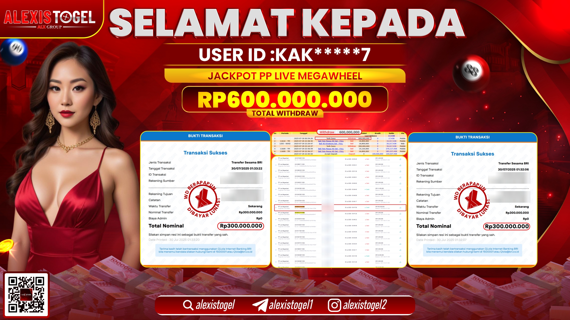 ALEXISTOGEL di PP LIVE MEGAWHEEL RP.600.000.000 LUNAS