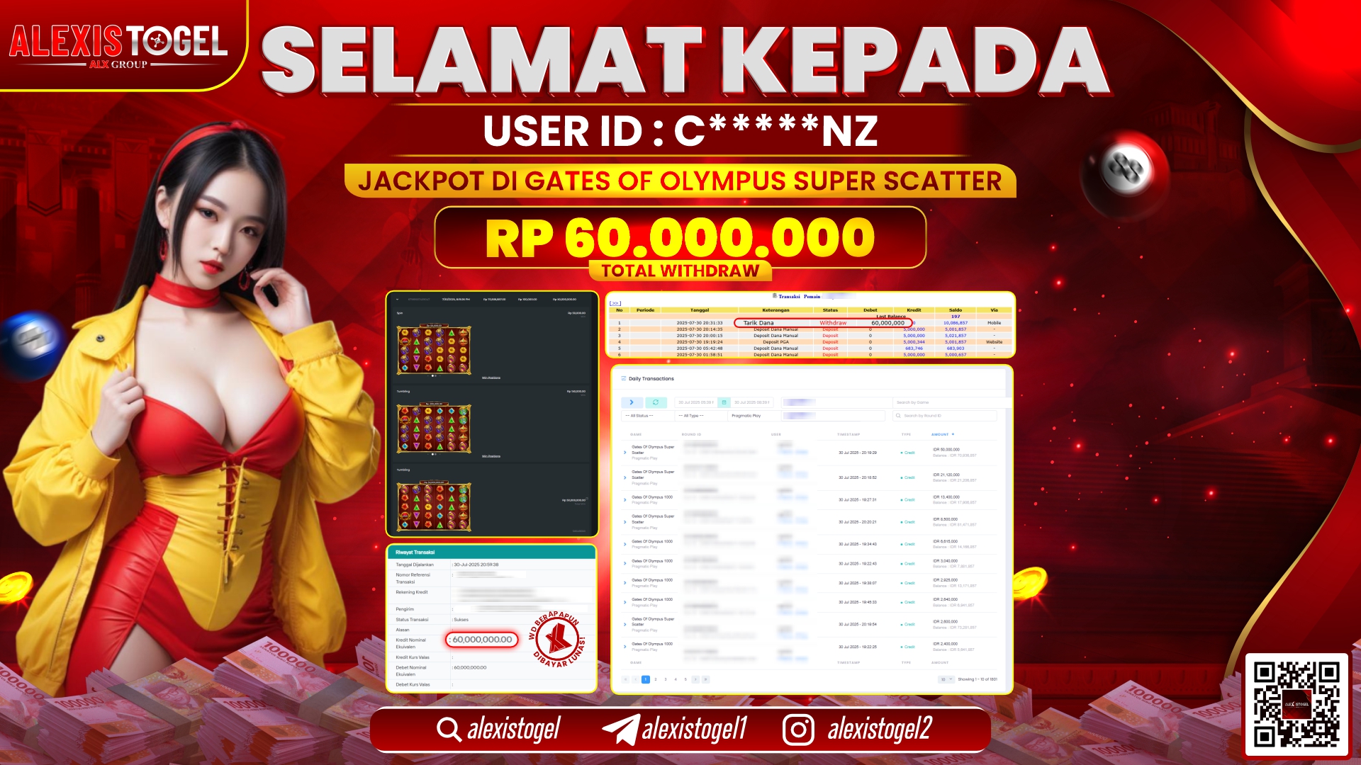 ALEXISTOGEL di SLOT GATES OF OLYMPUS SUPER SCATTER RP.60.000.000 LUNAS