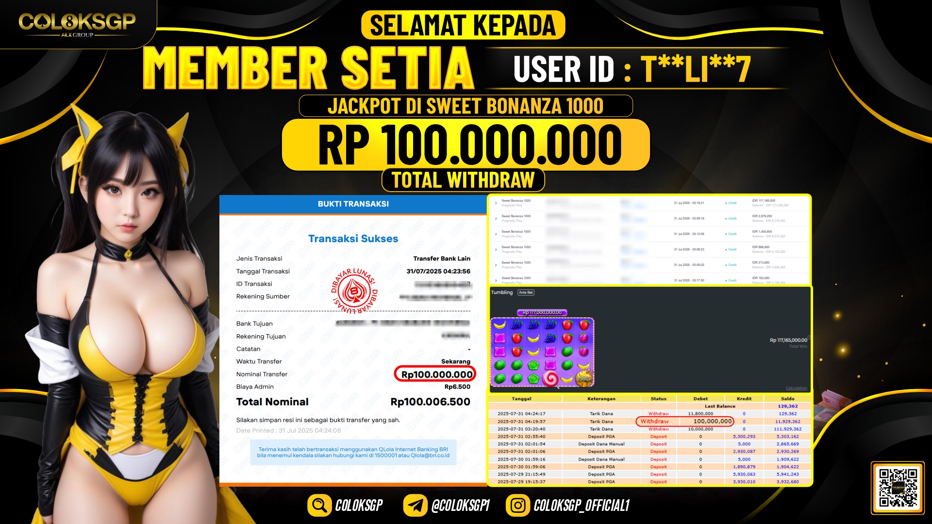 COLOKSGP JACKPOT SLOT SWEET BONANZA 1000
