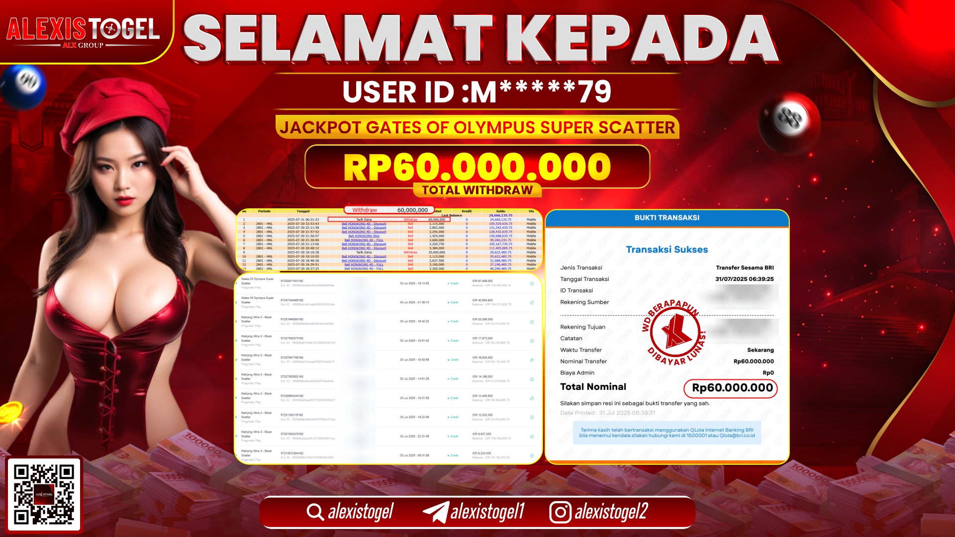 ALEXISTOGEL di SLOT GATES OF OLYMPUS SUPER SCATTER RP.60.000.000 LUNAS