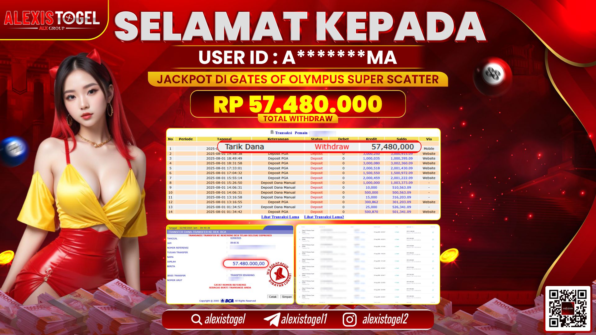 ALEXISTOGEL di GATES OF OLYMPUS SUPER SCATTER RP.57.480.000 LUNAS