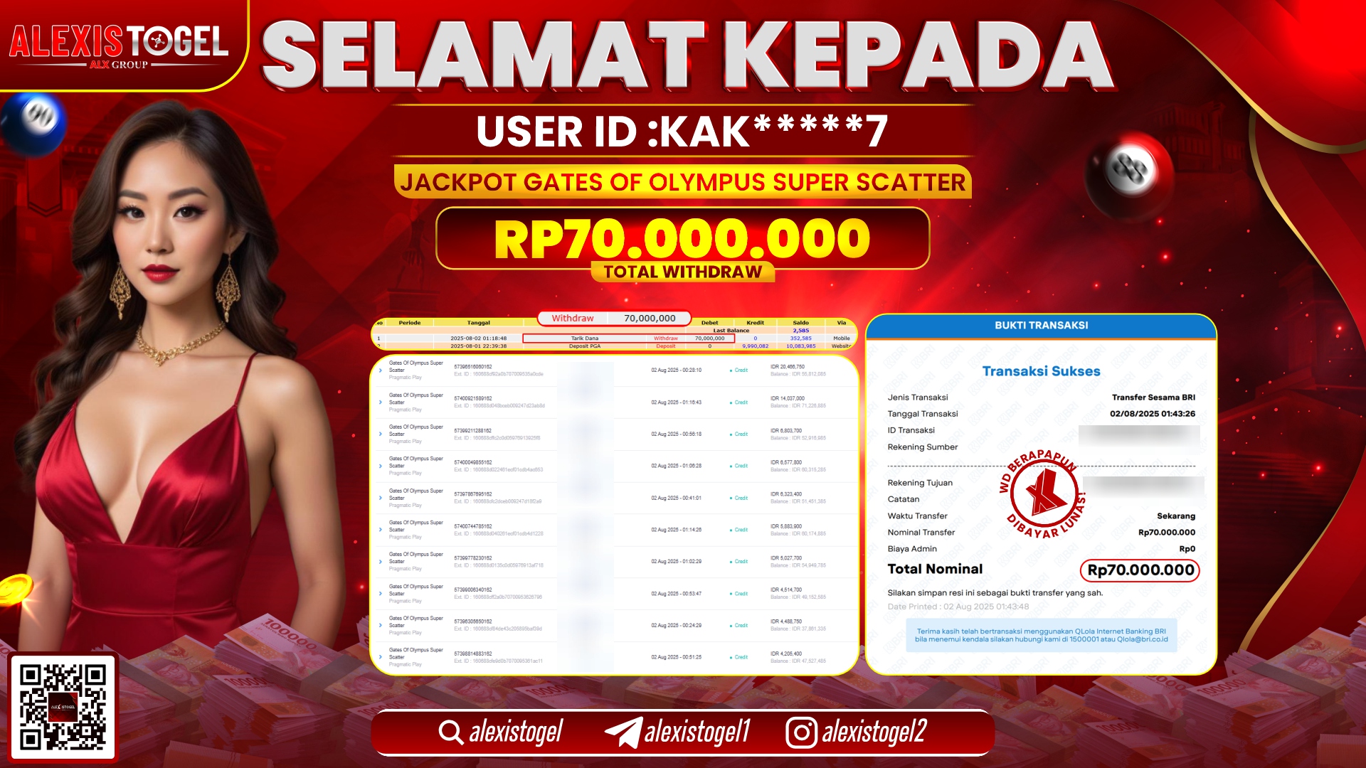 ALEXISTOGEL di SLOT GATES OF OLYMPUS SUPER SCATTER RP.70.000.000 LUNAS