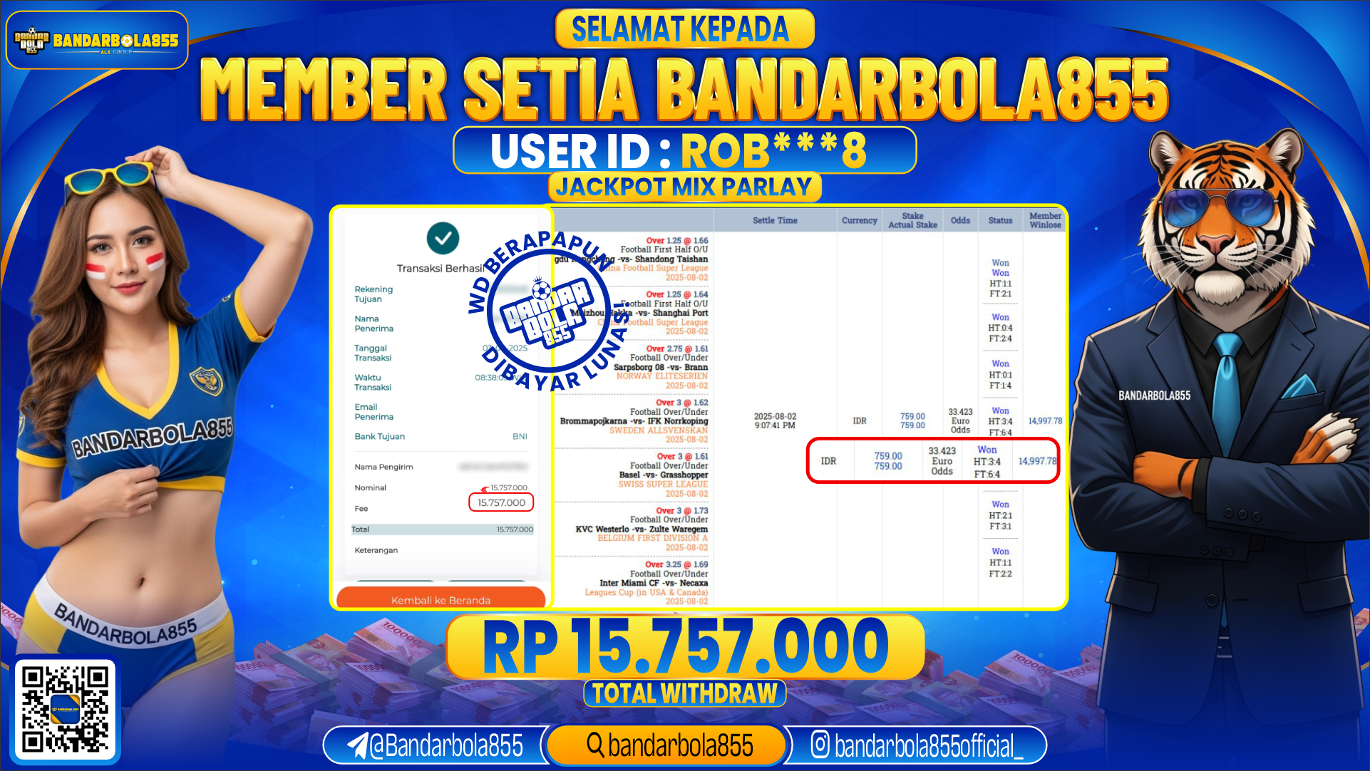 🎖 JACKPOT DI BANDARBOLA855 🎖