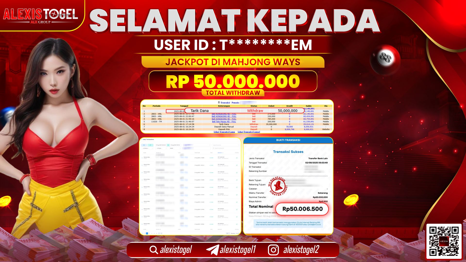 ALEXISTOGEL di SLOT MAHJONG WAYS RP.50.000.000 LUNAS