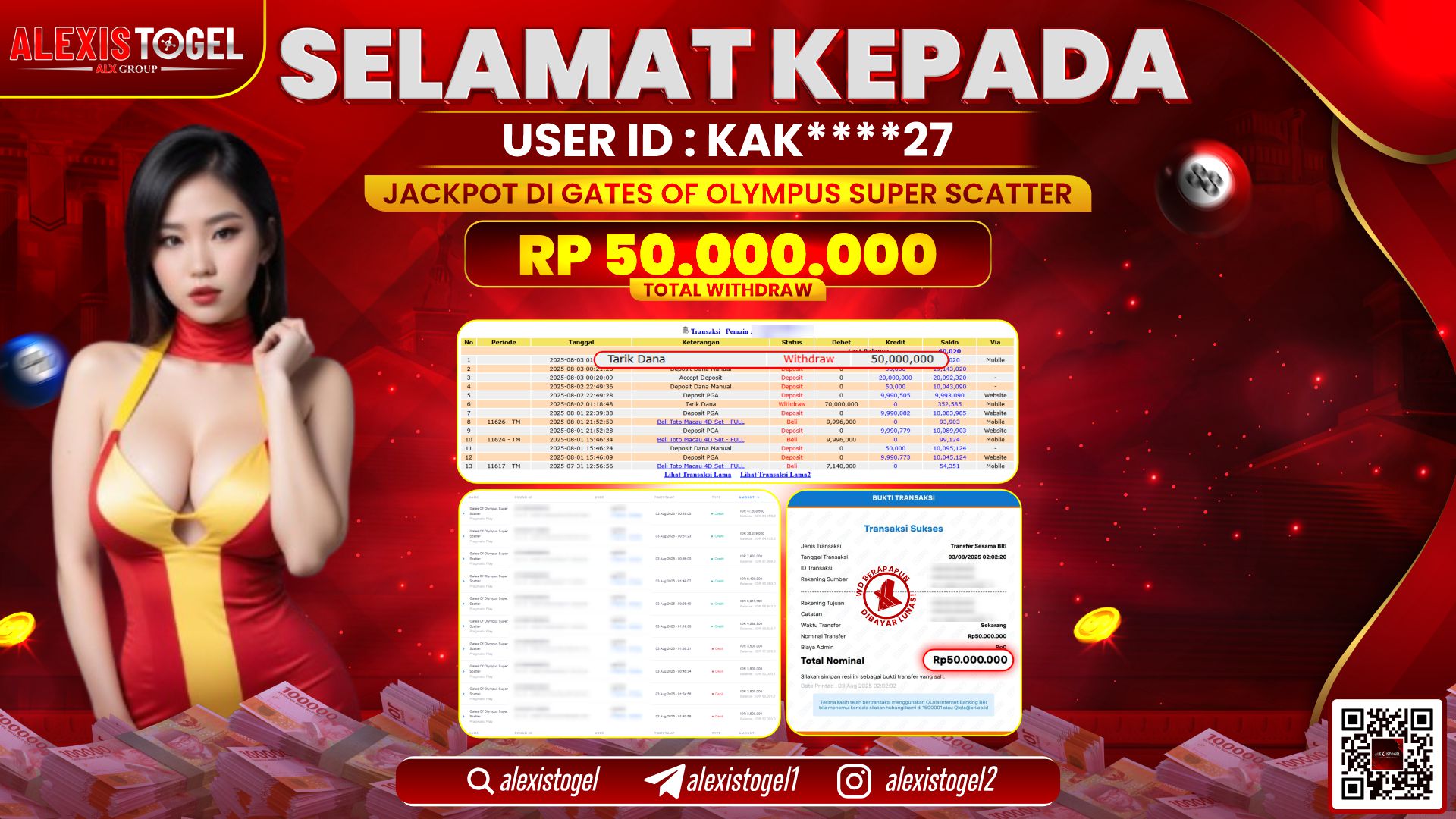 ALEXISTOGEL di SLOT GATES OF OLYMPUS SUPER SCATTER RP.50.000.000 LUNAS