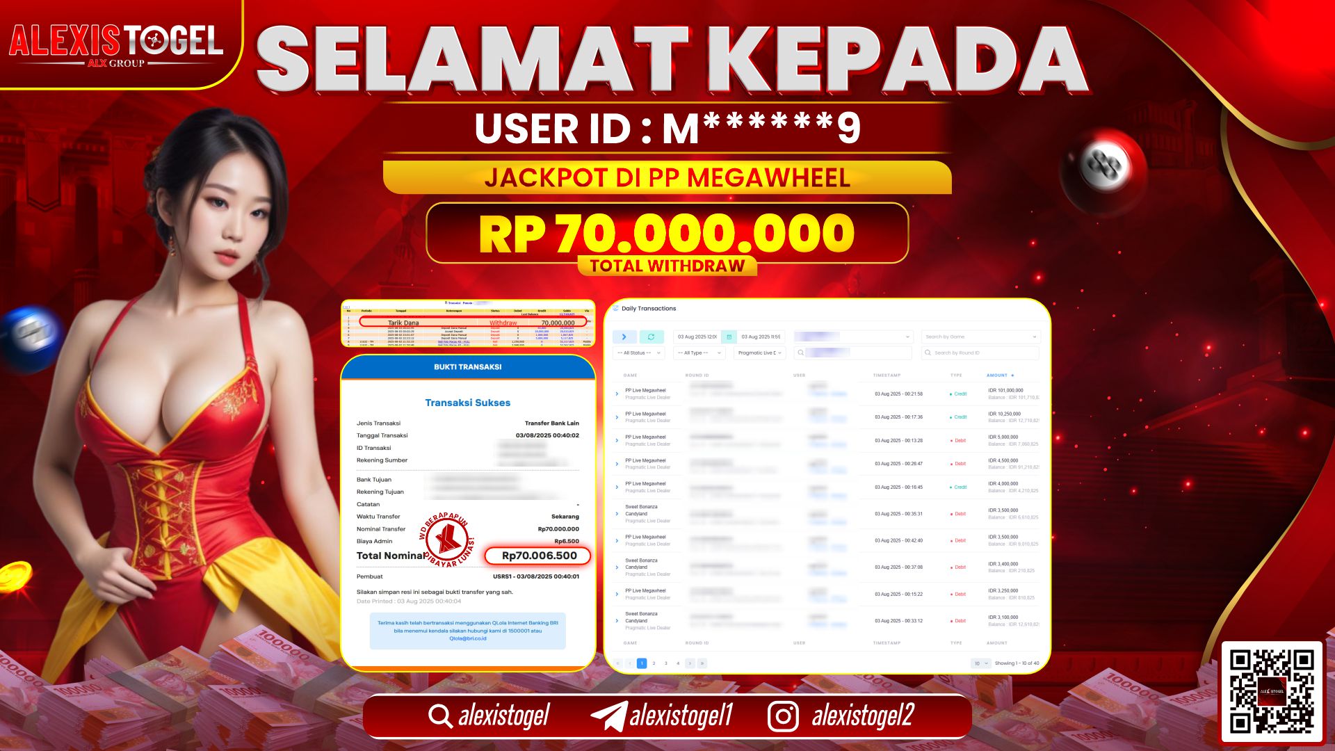 ALEXISTOGEL di PP LIVE MEGAWHEEL RP.70.000.000 LUNAS