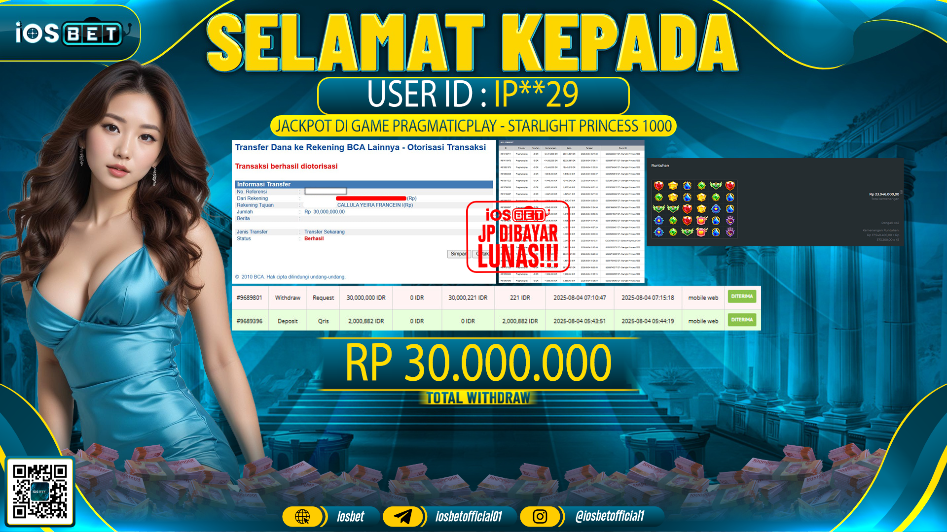 Bukti Pembayaran LUNAS SLOT GAME GACOR  Rp.30.000.000