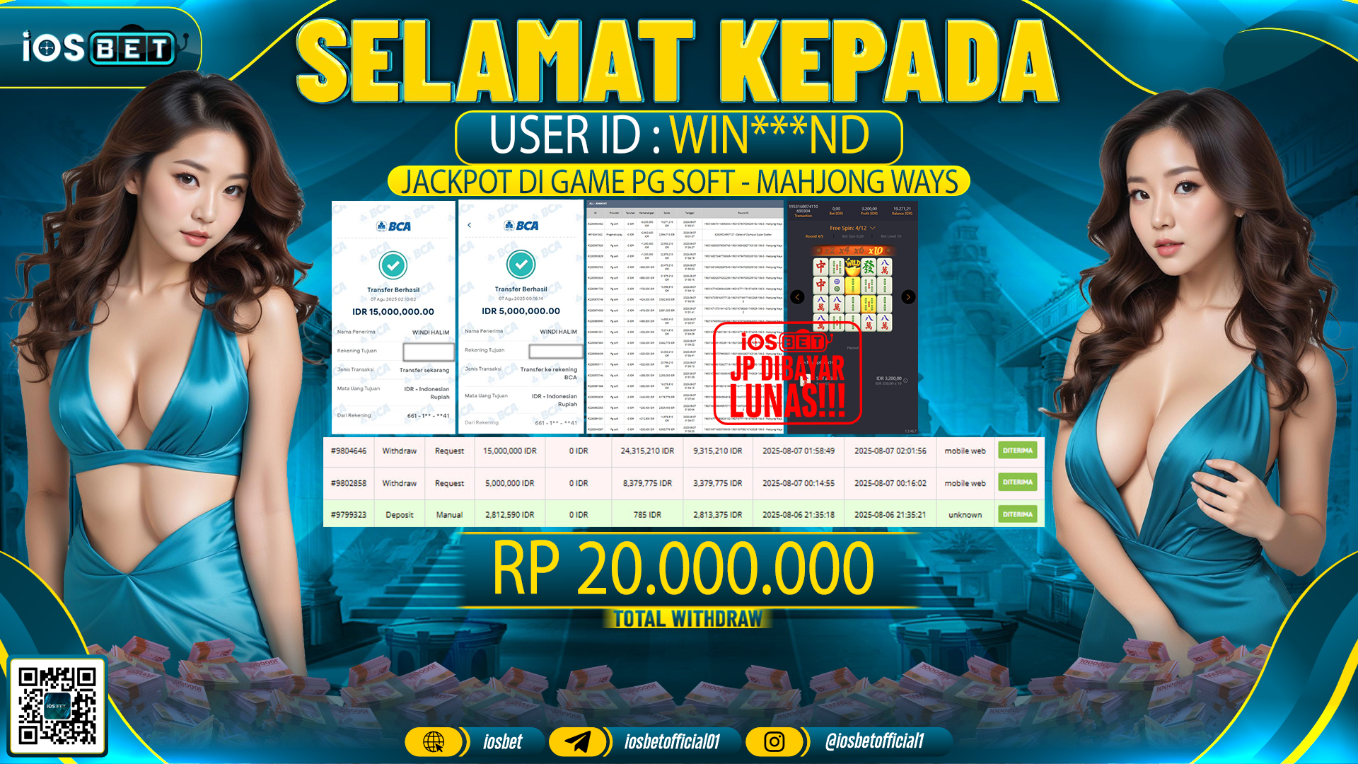 Bukti Pembayaran LUNAS SLOT GAME GACOR  Rp.20.000.000