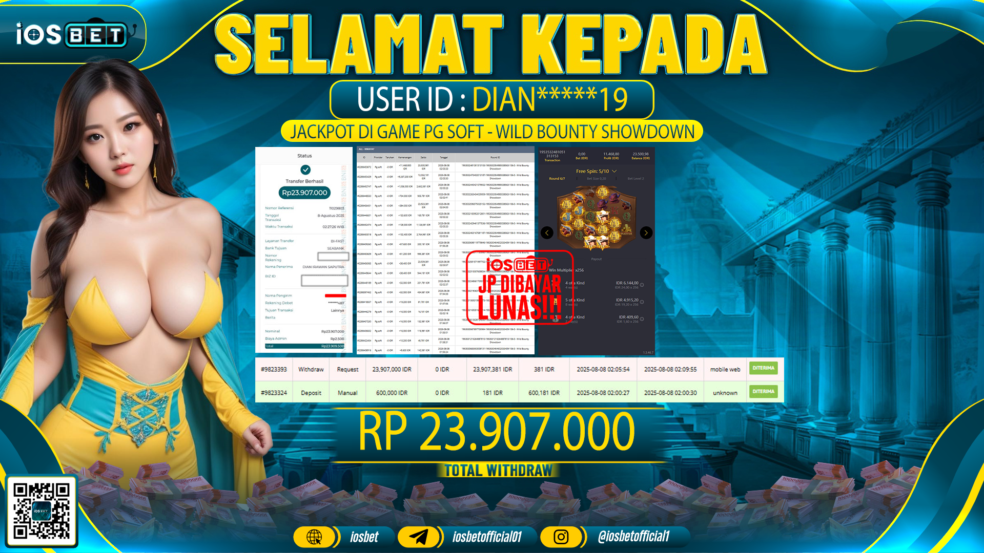 Bukti Pembayaran LUNAS SLOT GAME GACOR  Rp.23.907.000