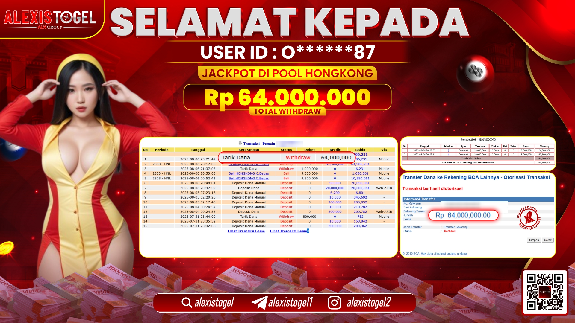 ALEXISTOGEL di TOGEL POOL HONGKONG RP.64.000.000 LUNAS