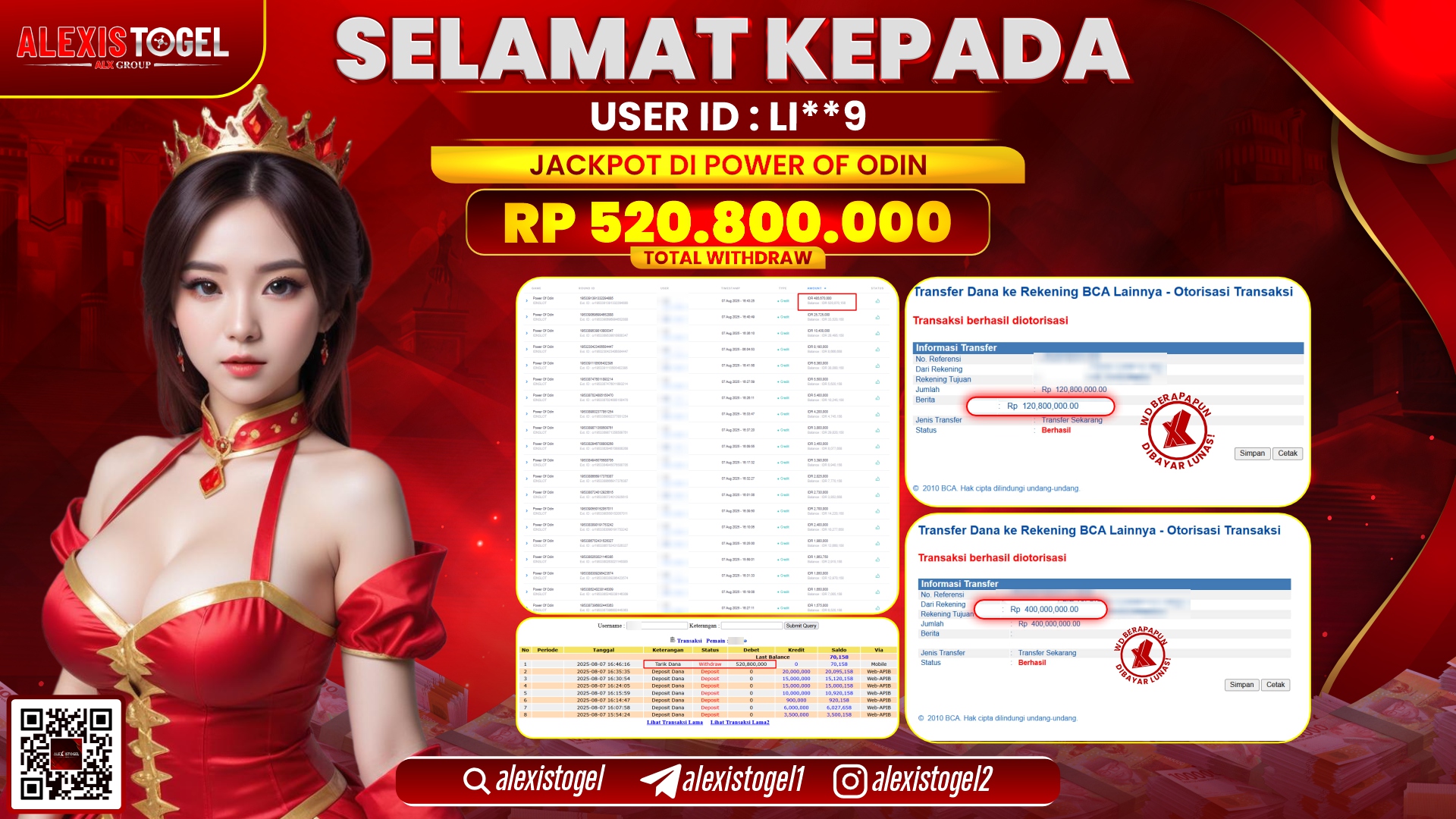 ALEXISTOGEL di SLOT POWER OF ODIN RP.520.800.000 LUNAS