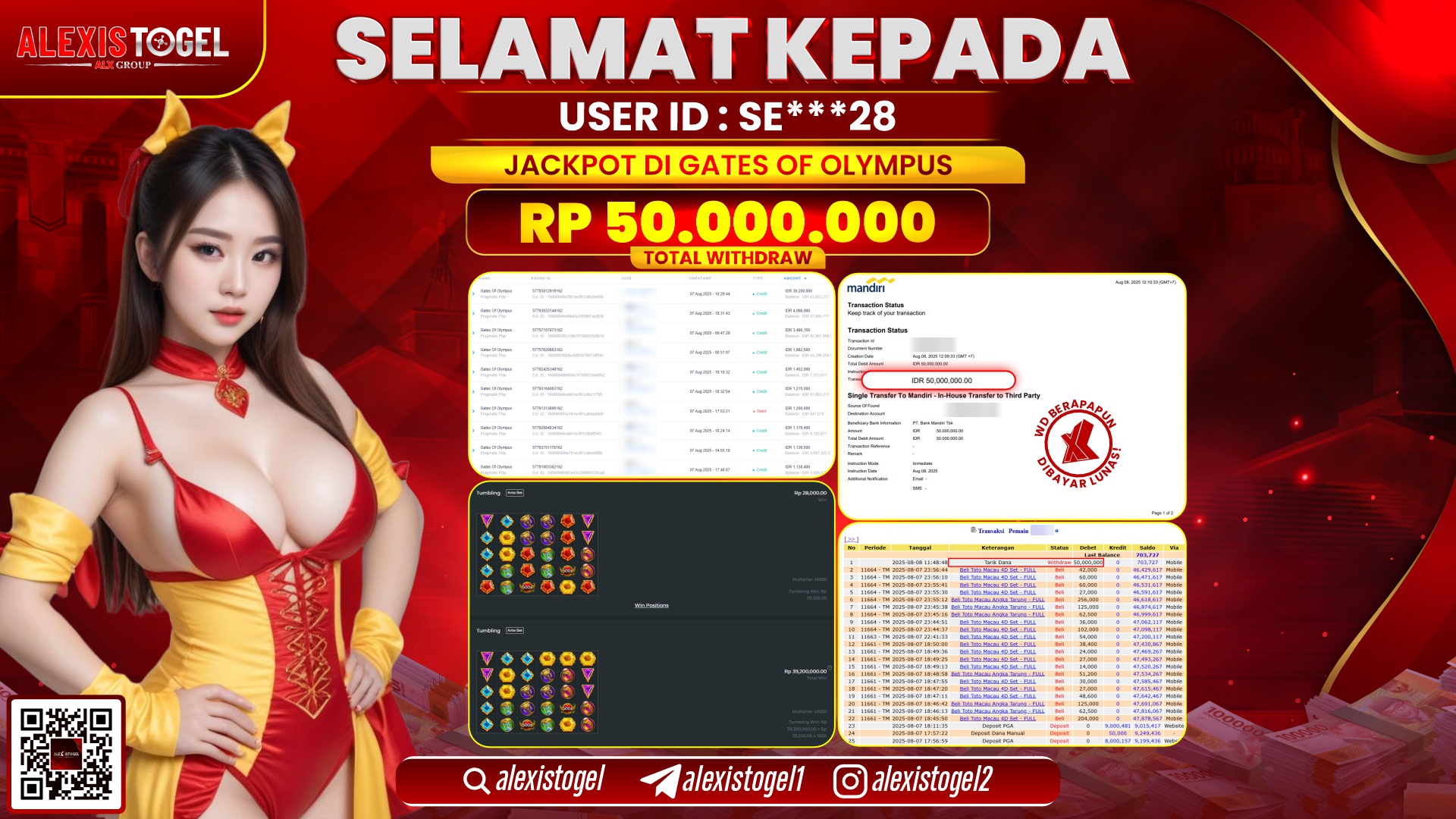 ALEXISTOGEL di SLOT GATES OF OLYMPUS RP.50.000.000 LUNAS