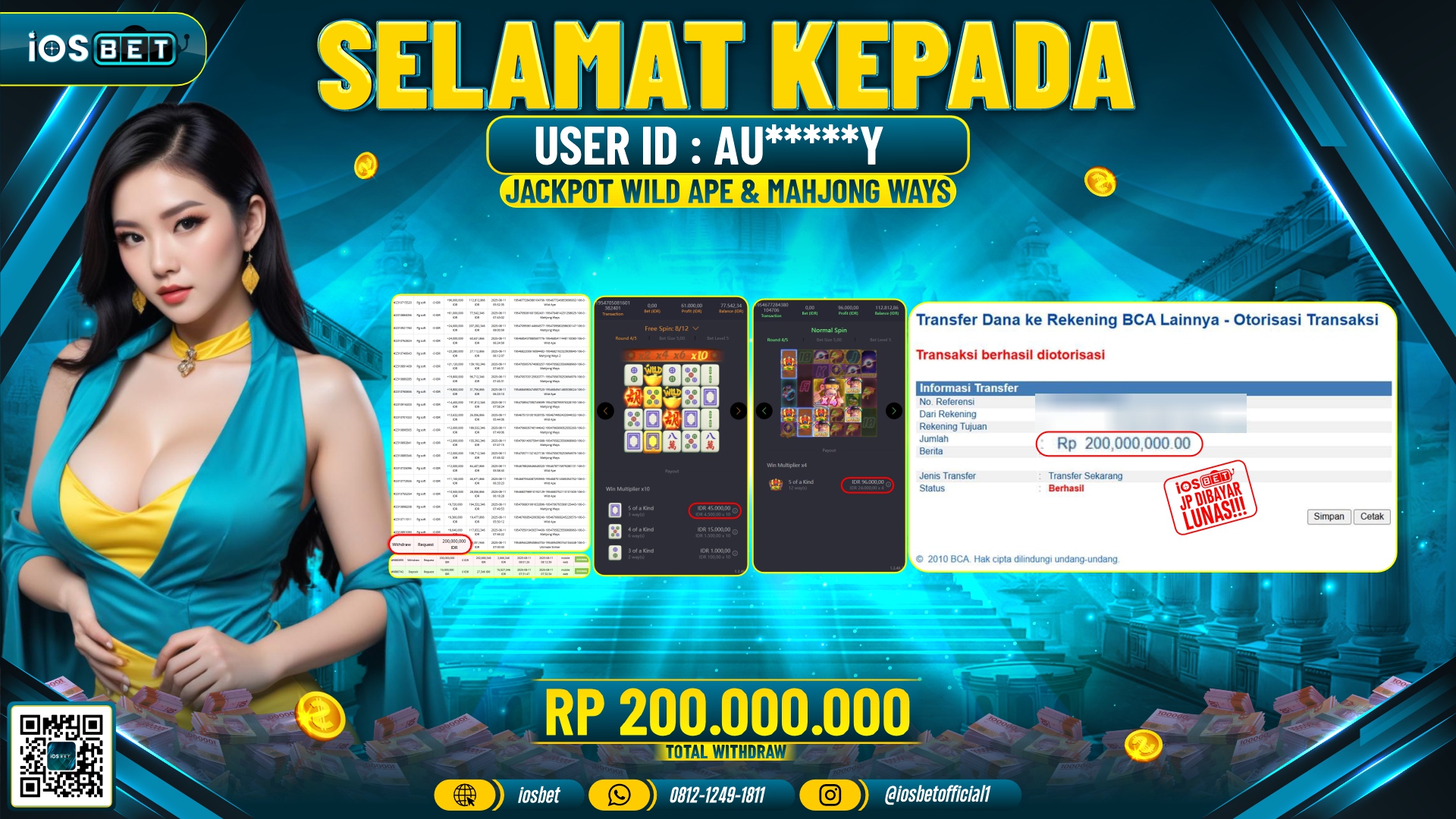 Bukti Pembayaran LUNAS SLOT GAME GACOR  Rp.200.000.000