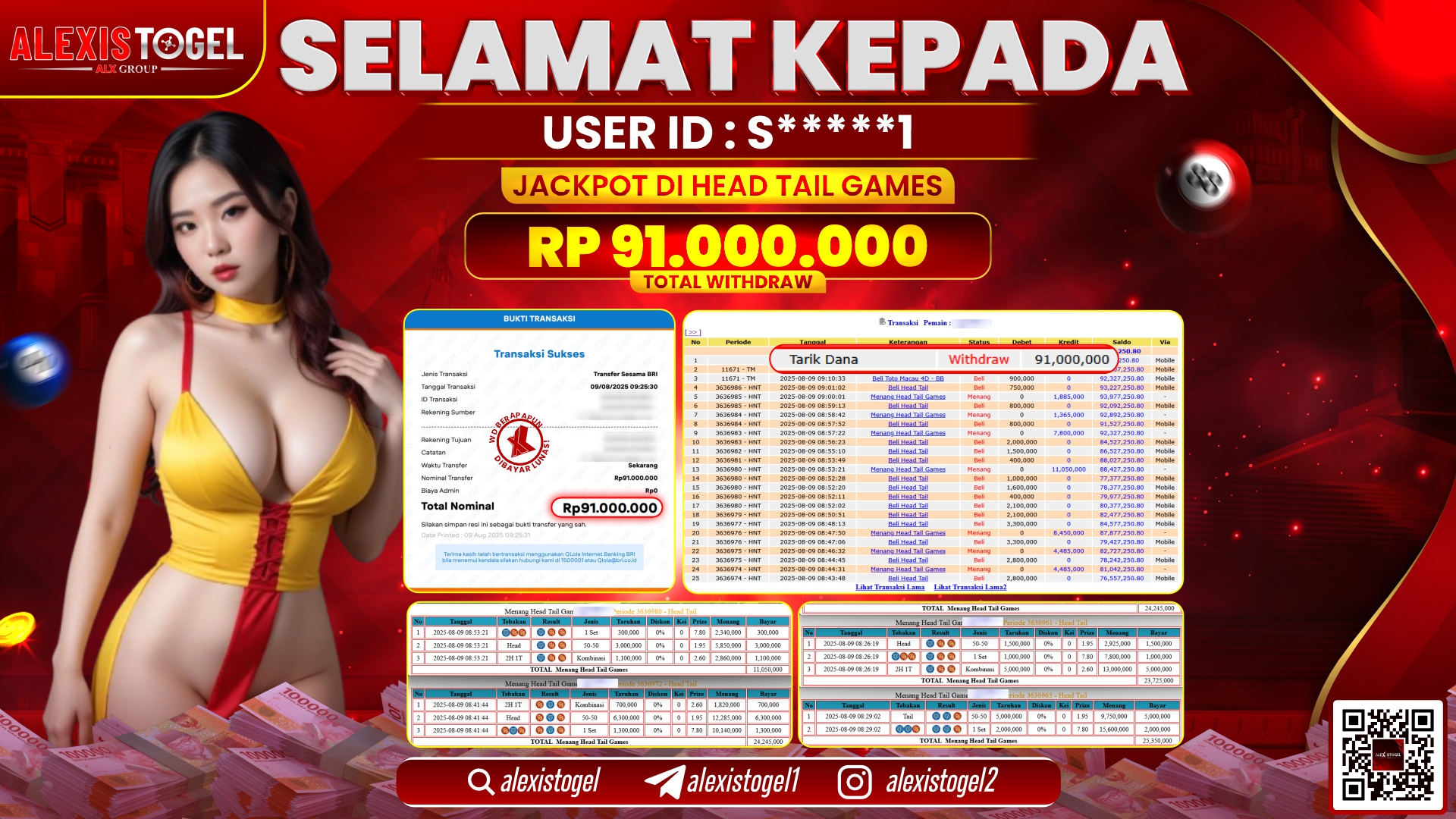 ALEXISTOGEL di HEAD TAIL GAMES RP.91.000.000 LUNAS