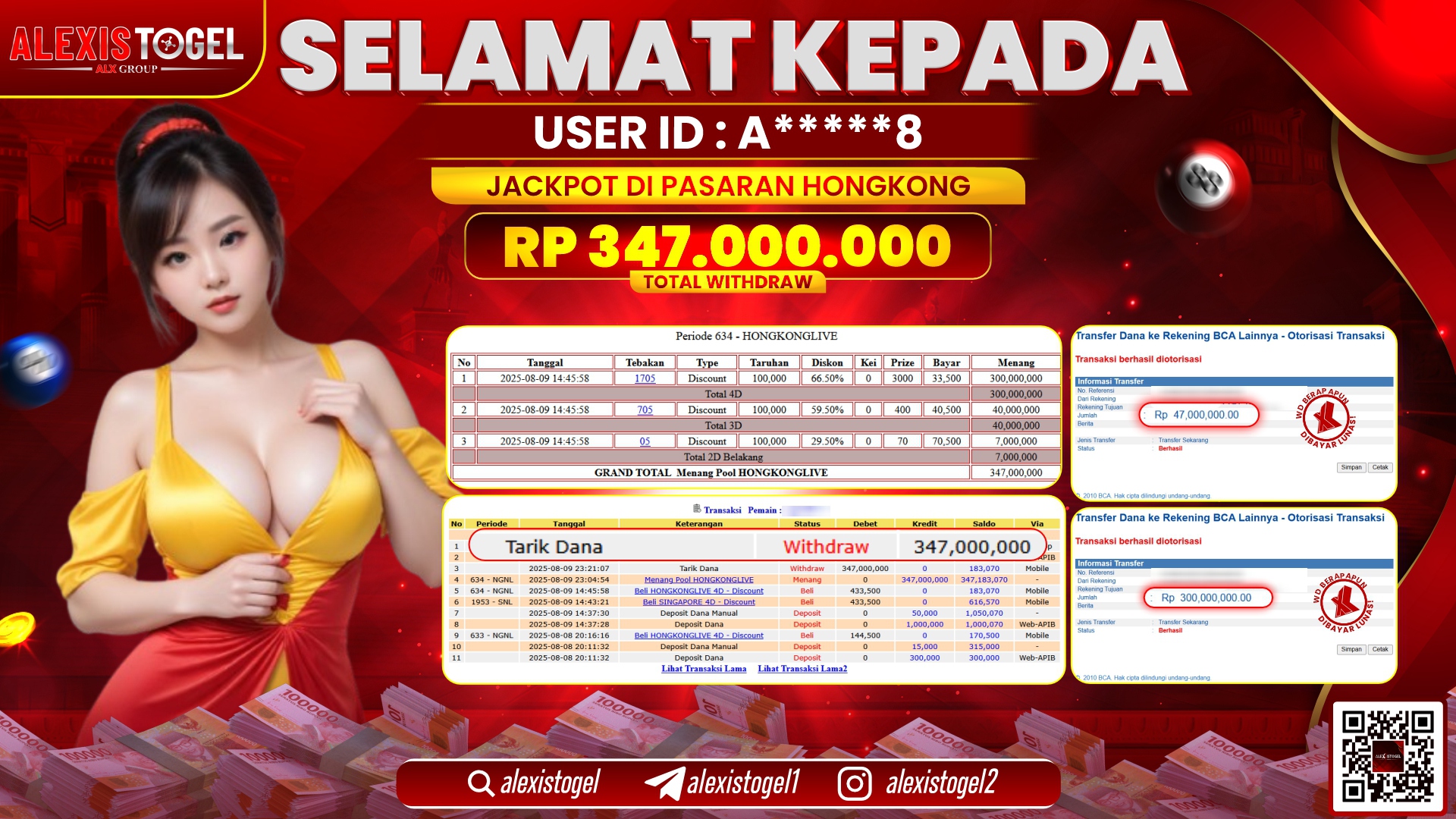 ALEXISTOGEL di TOGEL PASARAN HONGKONG RP.347.000.000 LUNAS