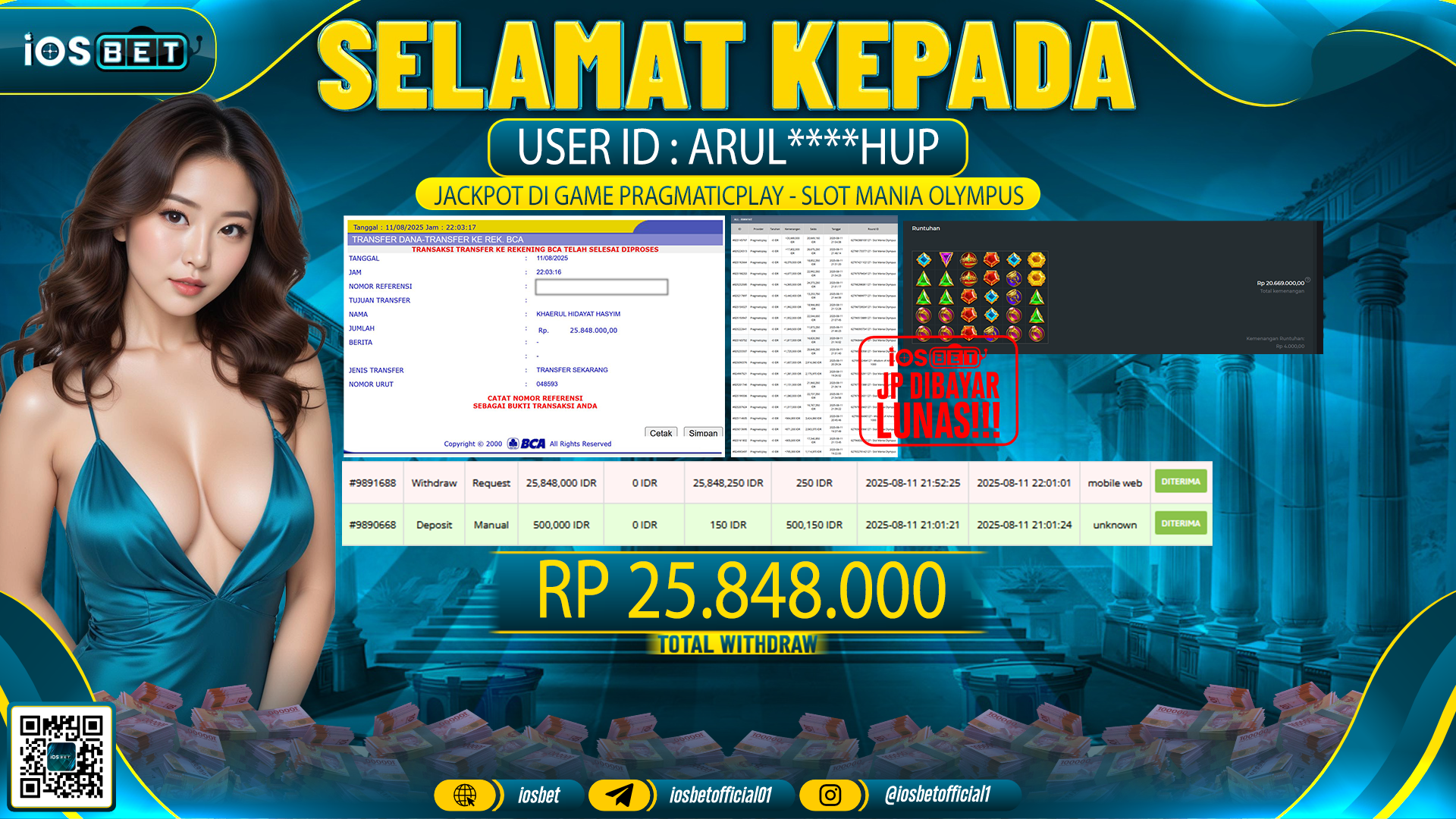 Bukti Pembayaran LUNAS SLOT GAME GACOR  Rp.25.848.000
