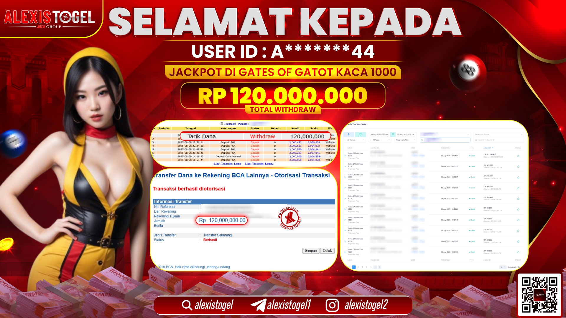 ALEXISTOGEL di SLOT GATES OF GATOT KACA RP.120.000.000 LUNAS