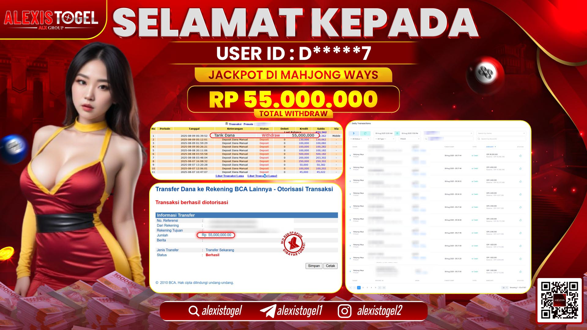 ALEXISTOGEL di SLOT MAHJONG WAYS RP.55.000.000 LUNAS