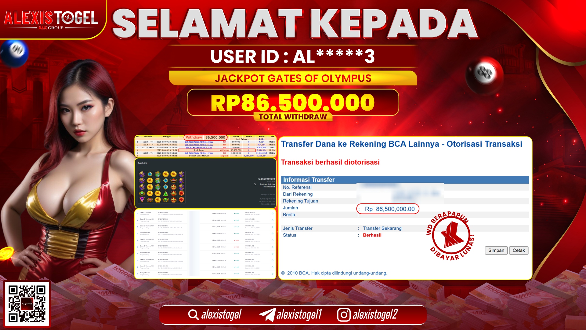 ALEXISTOGEL di SLOT GATES OF OLYMPUS RP.86.500.000 LUNAS