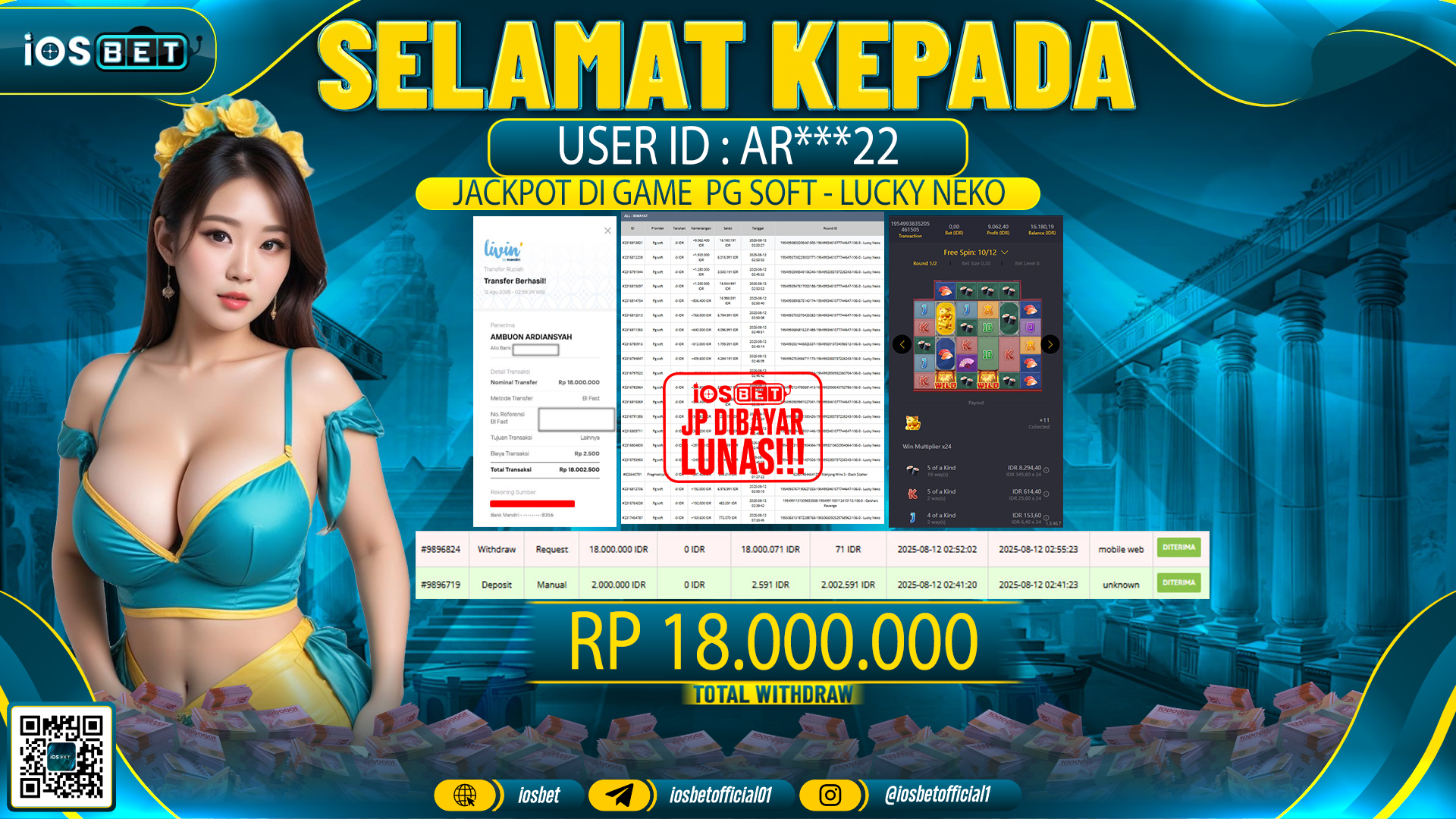 Bukti Pembayaran LUNAS SLOT GAME GACOR  Rp.18.000.000