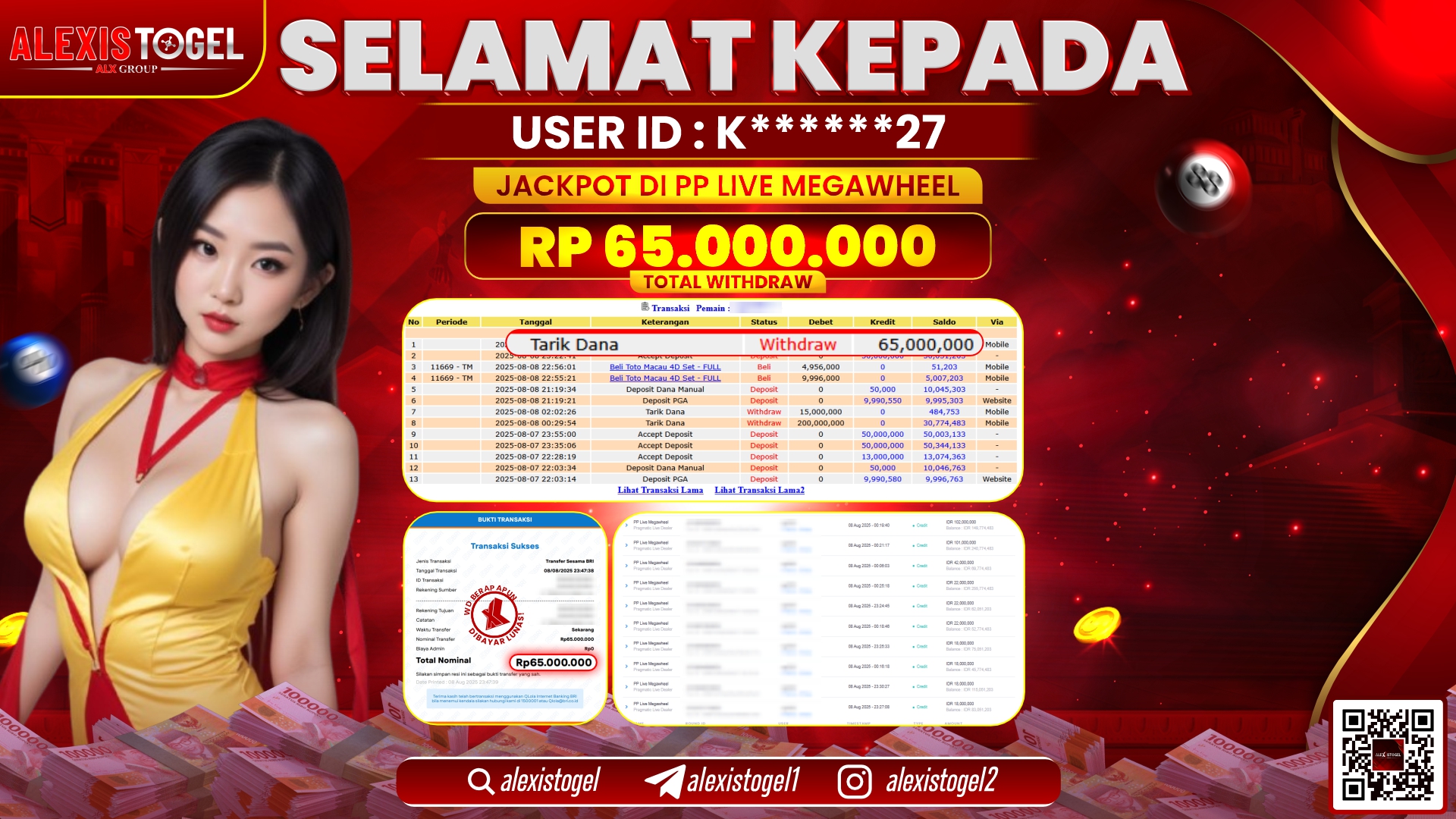 ALEXISTOGEL di PP LIVE MEGAWHEEL RP.65.000.000 LUNAS