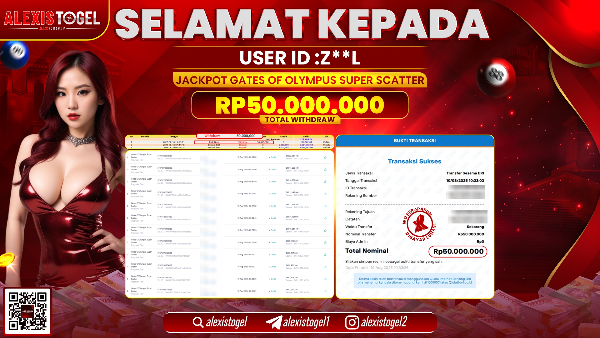 ALEXISTOGEL di SLOT GATES OF OLYMPUS RP.50.000.000 LUNAS