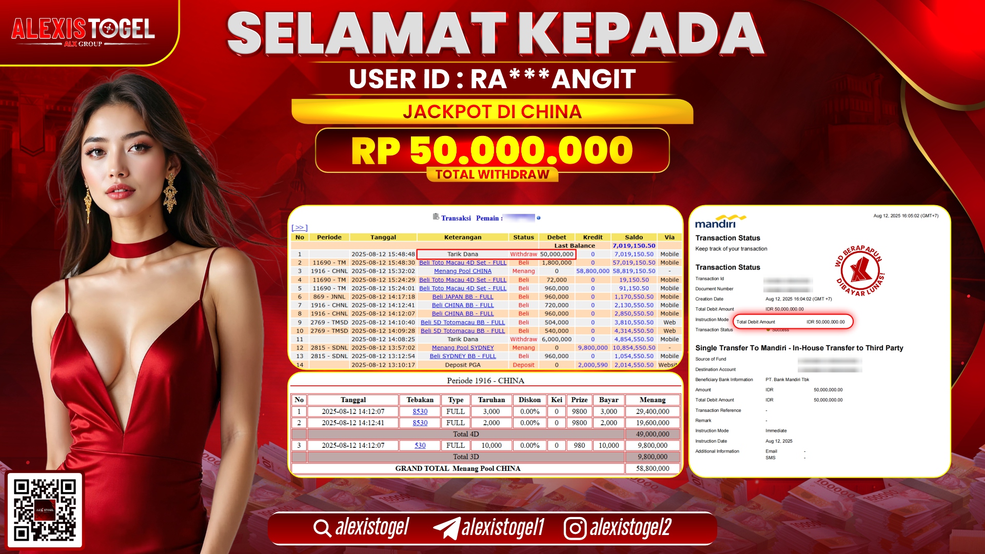 ALEXISTOGEL di TOGEL CHINA RP.50.000.000 LUNAS