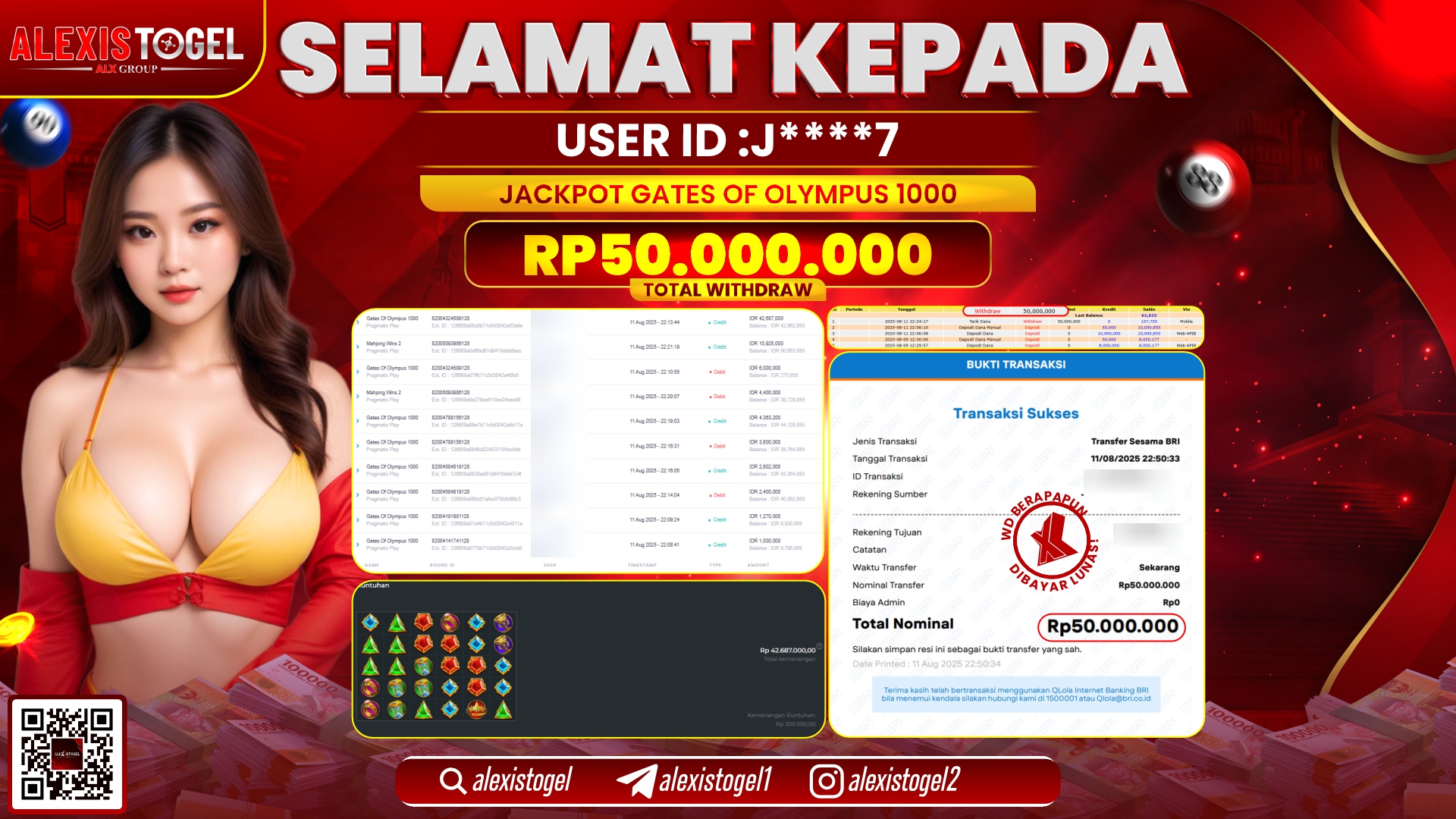 ALEXISTOGEL di SLOT GATES OF OLYMPUS RP.50.000.000 LUNAS