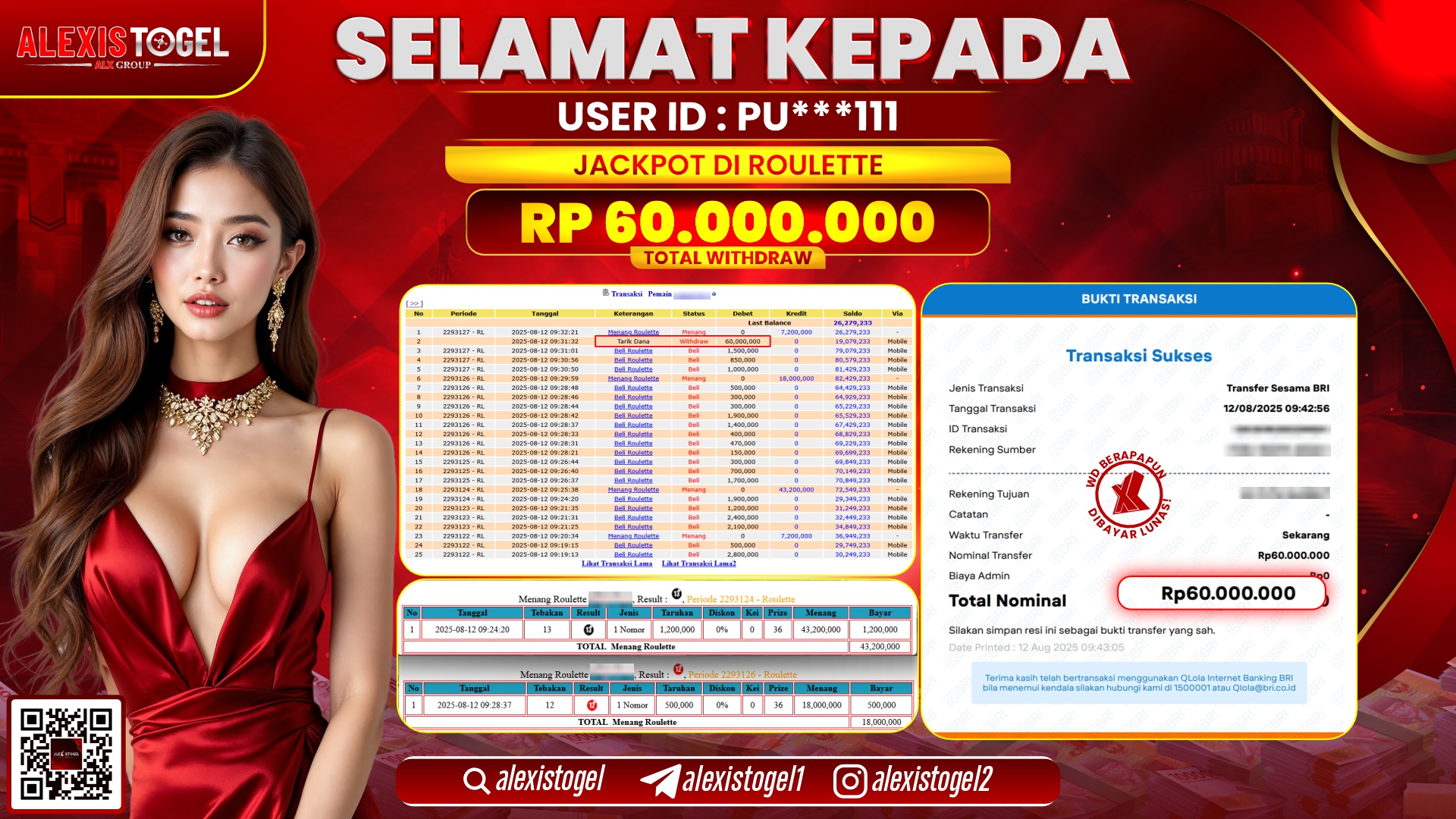ALEXISTOGEL di CASINO ROULETTE RP.60.000.000 LUNAS