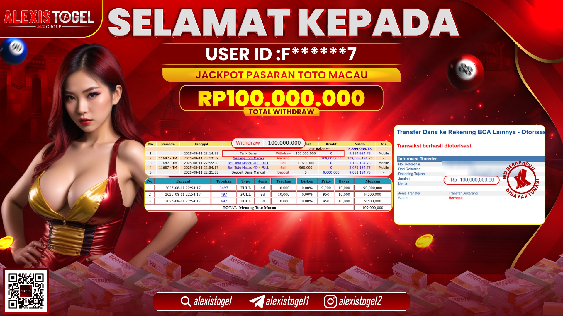 ALEXISTOGEL di TOGEL TOTOMACAU RP.100.000.000 LUNAS