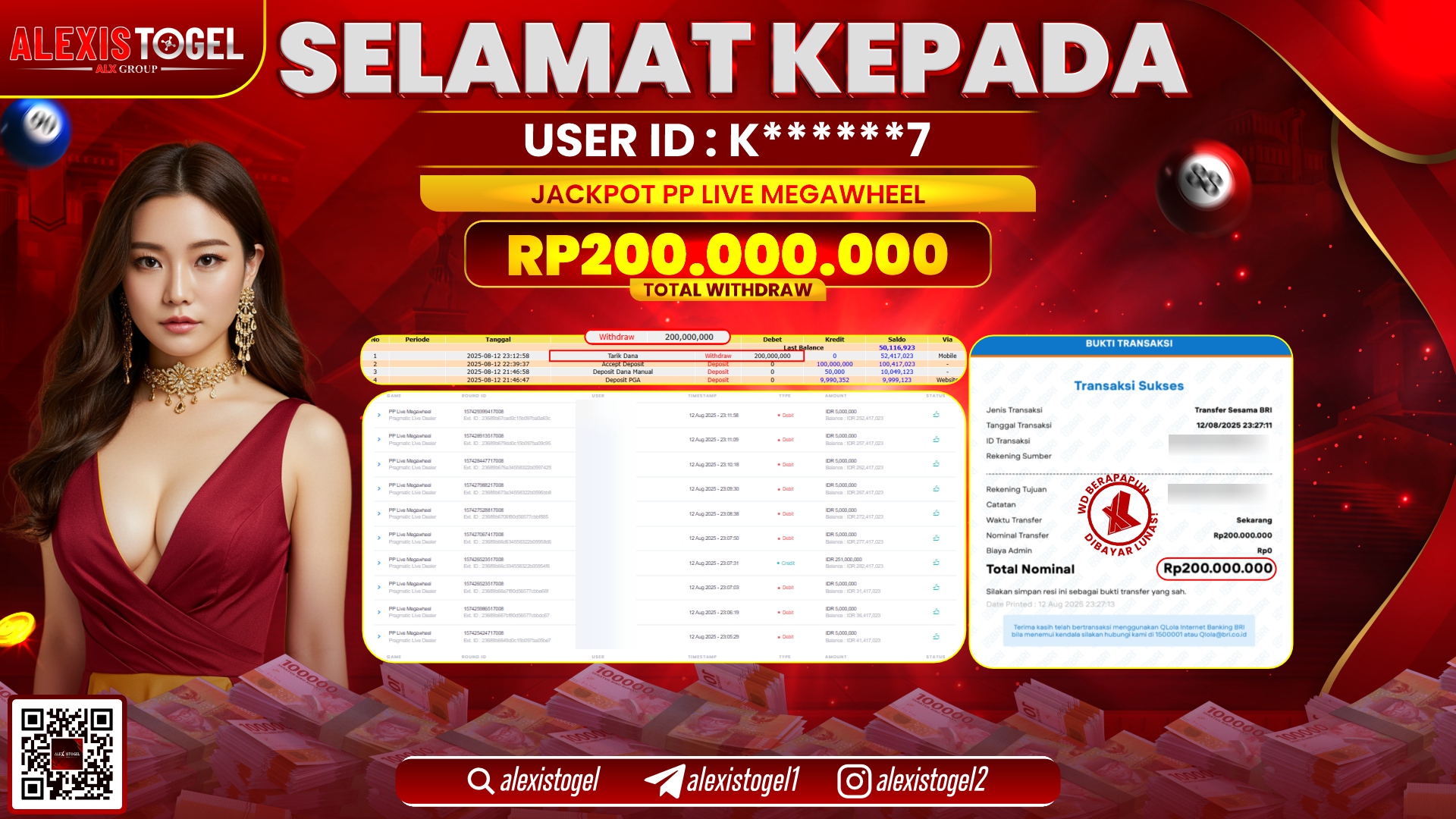 ALEXISTOGEL di PP LIVE MEGAWHEEL RP.200.000.000 LUNAS