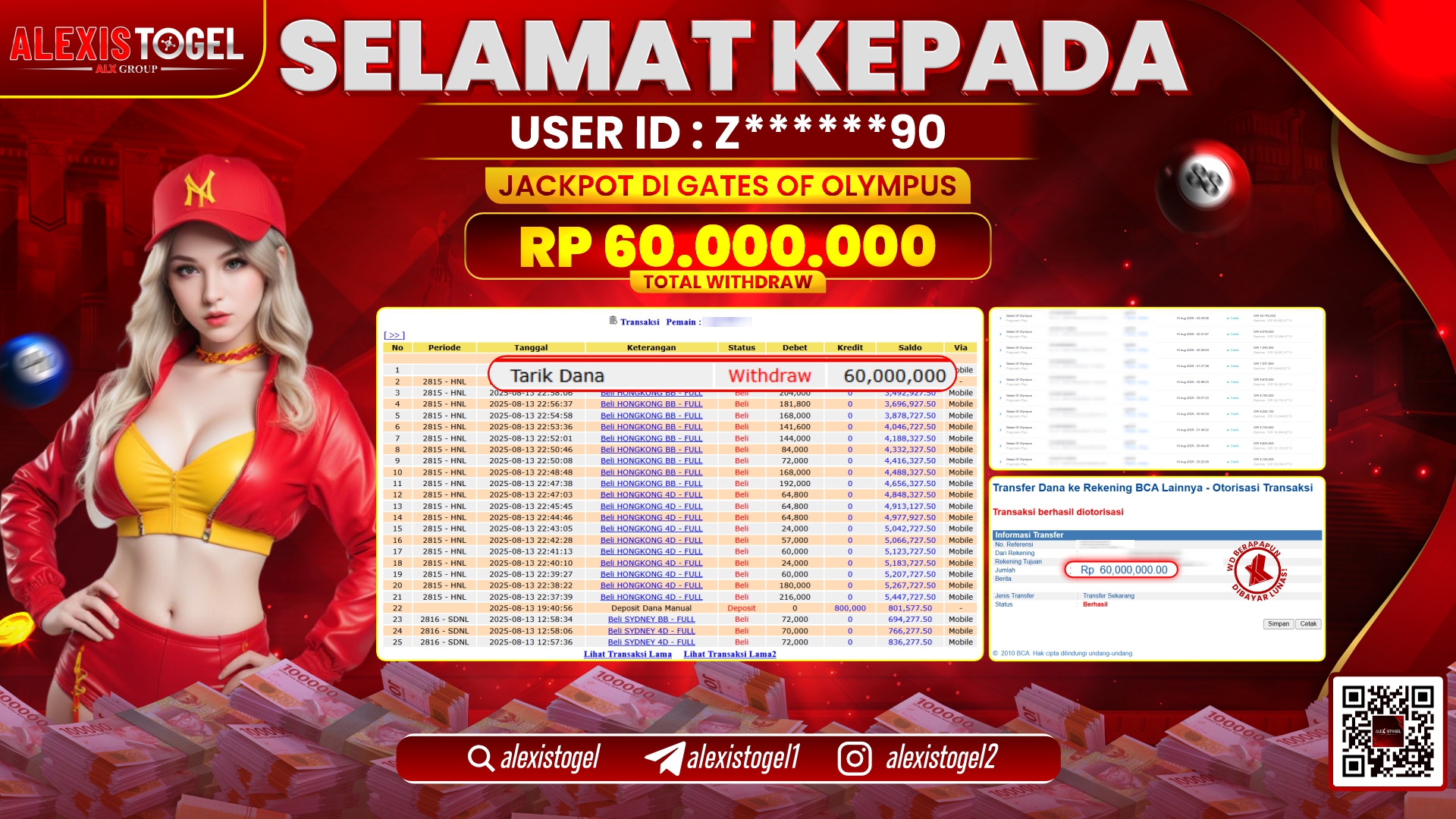 ALEXISTOGEL di SLOT GATES OF OLYMPUS RP.60.000.000 LUNAS