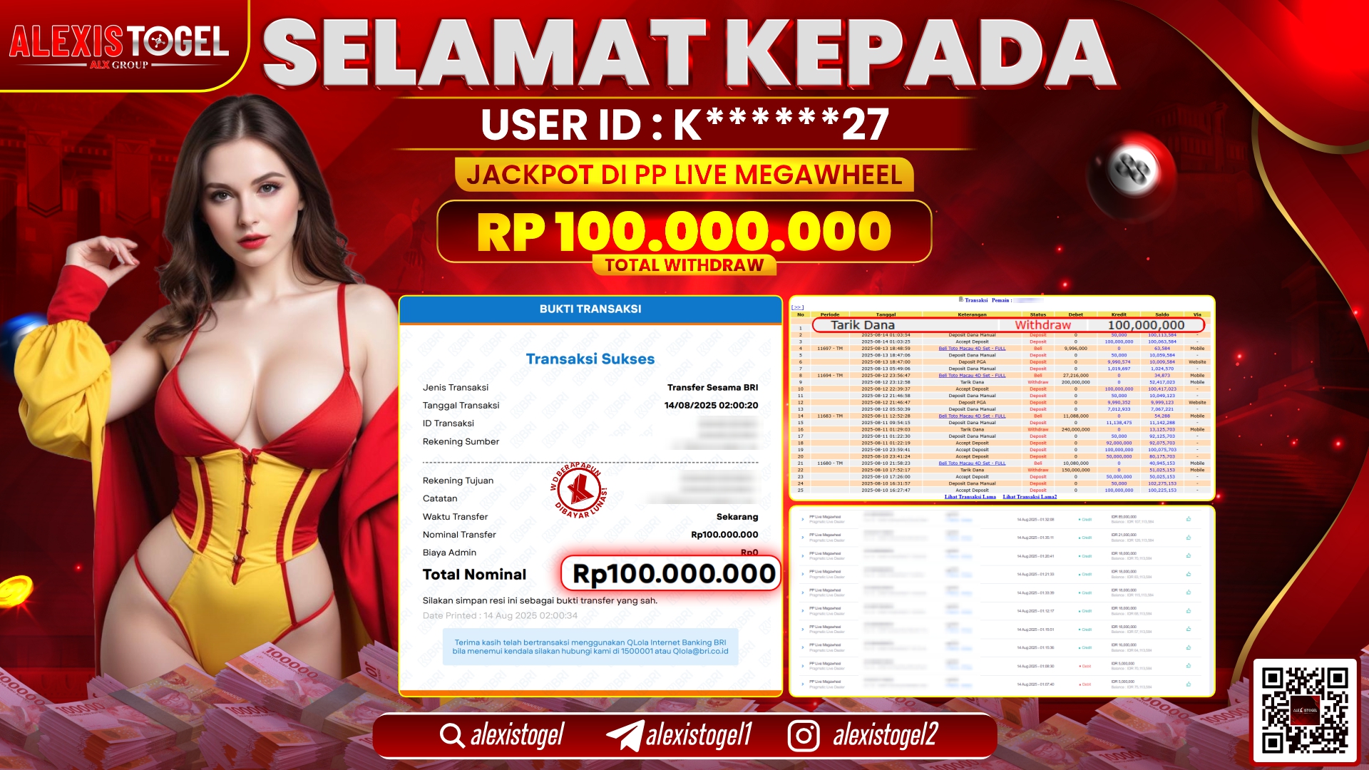 ALEXISTOGEL di PP LIVE MEGAWHEEL RP.100.000.000 LUNAS