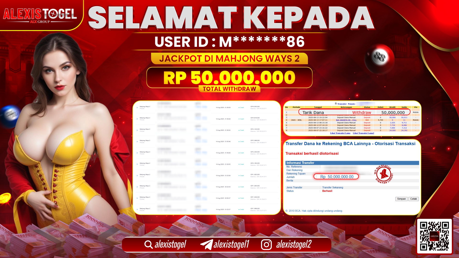 ALEXISTOGEL di SLOT MAHJONG WAYS 2 RP.50.000.000 LUNAS